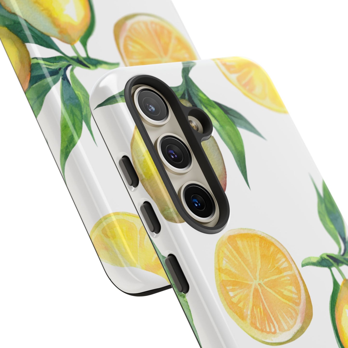 Lemon Grove Watercolor Tough Samsung Galaxy  Case – Fresh Citrus Design, Dual-Layer Protection