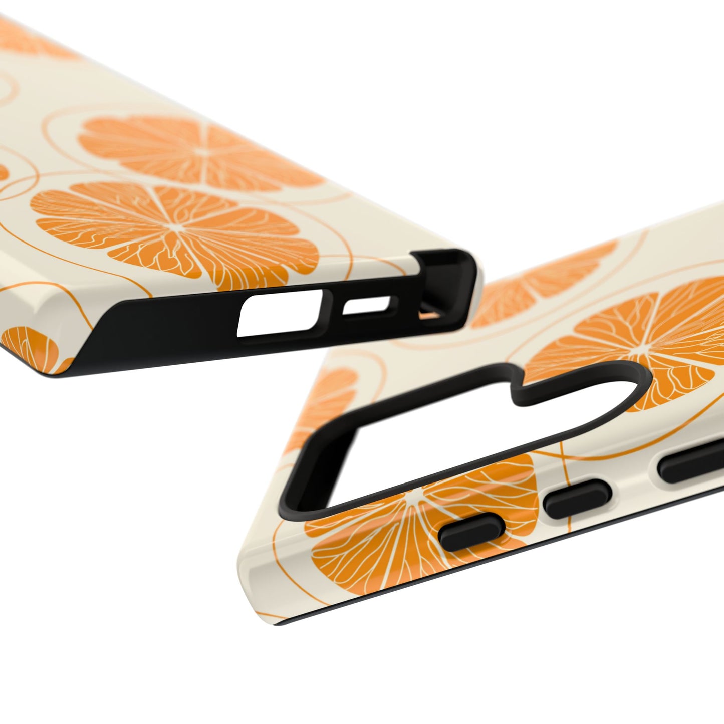 Citrus Burst Pattern Tough Samsung Galaxy  Case – Bold Orange Design, Shockproof Protection