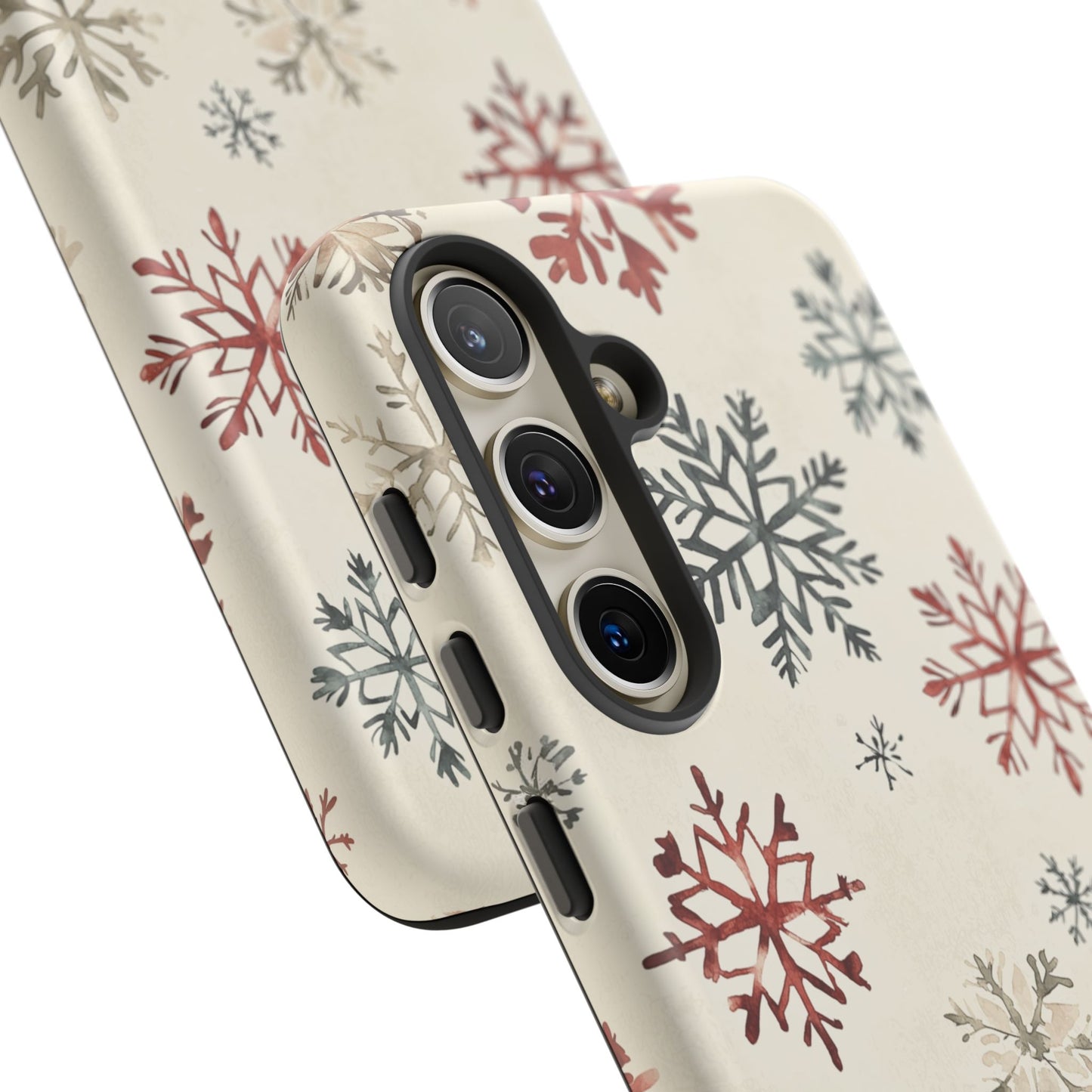 Vintage Red and Gray Snowflake Pattern – Samsung Galaxy Series Case
