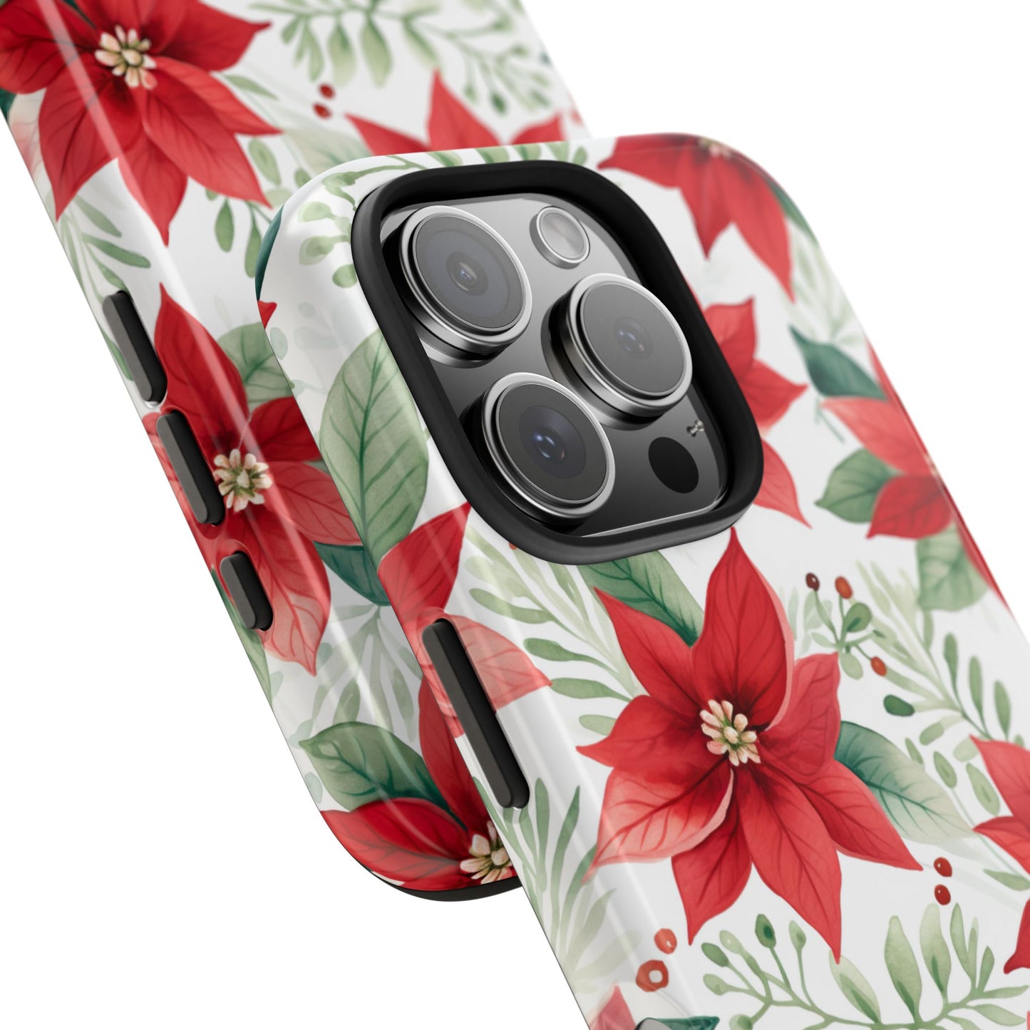 Festive Poinsettia Holiday Pattern – iPhone Series Case