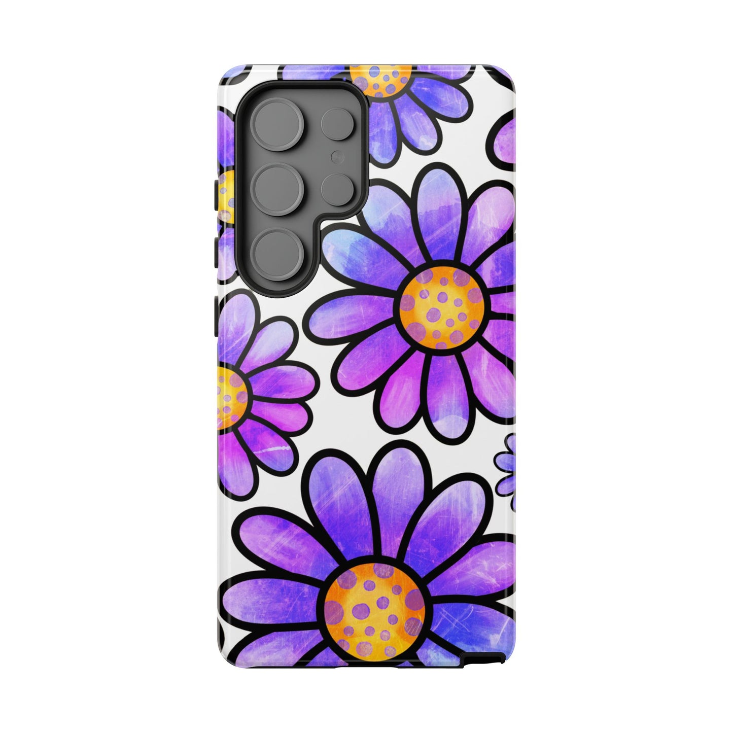 Purple Daisy Delight Samsung Galaxy Case – Slim Profile, Glossy Finish