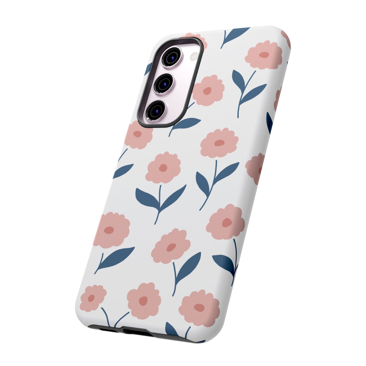 Playful Pink Floral Tough Samsung Galaxy Case – Soft Pastel Design, Slim & Shockproof