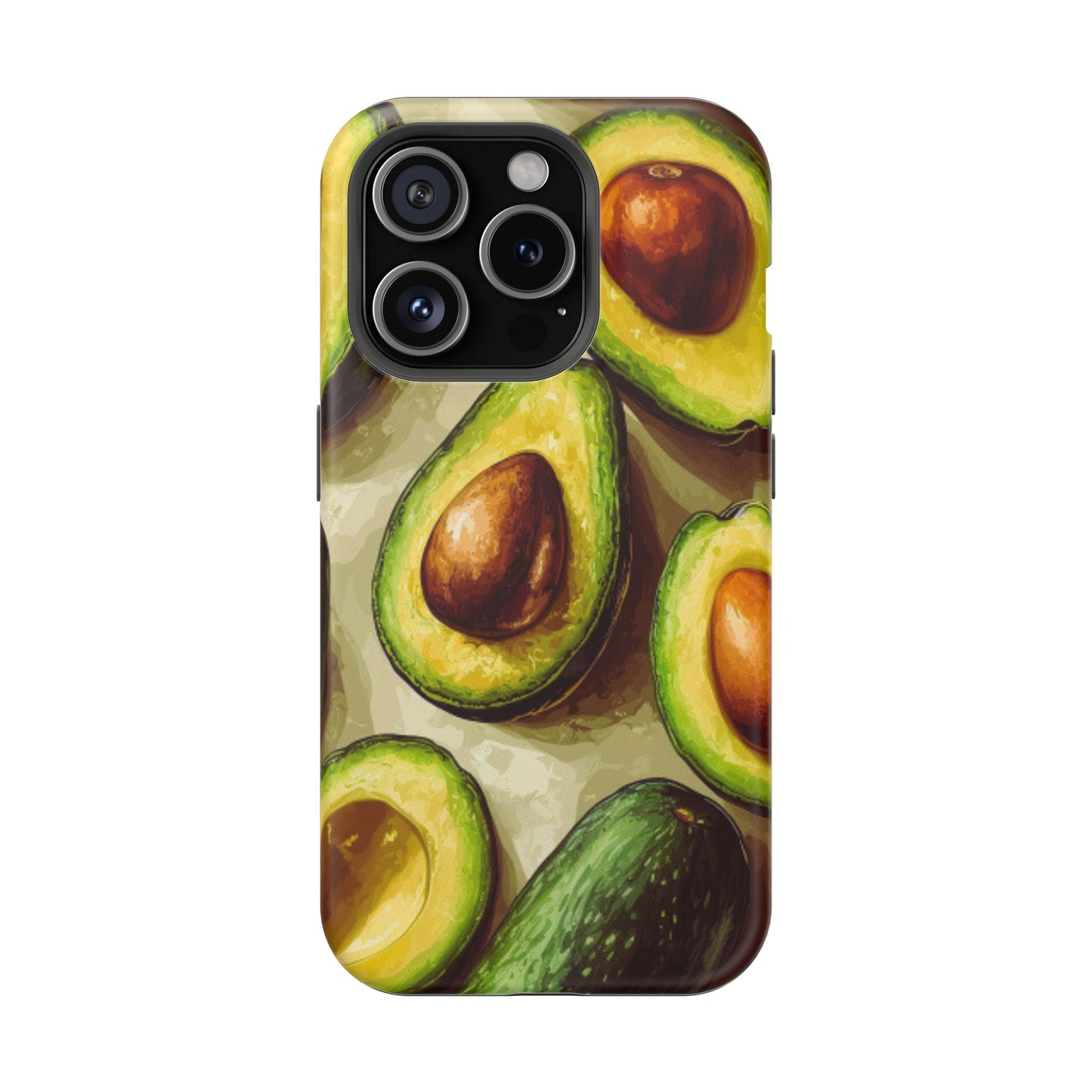 Realistic Avocado MagSafe iPhone Case – Detailed Green Fruit Design, Shockproof Protection