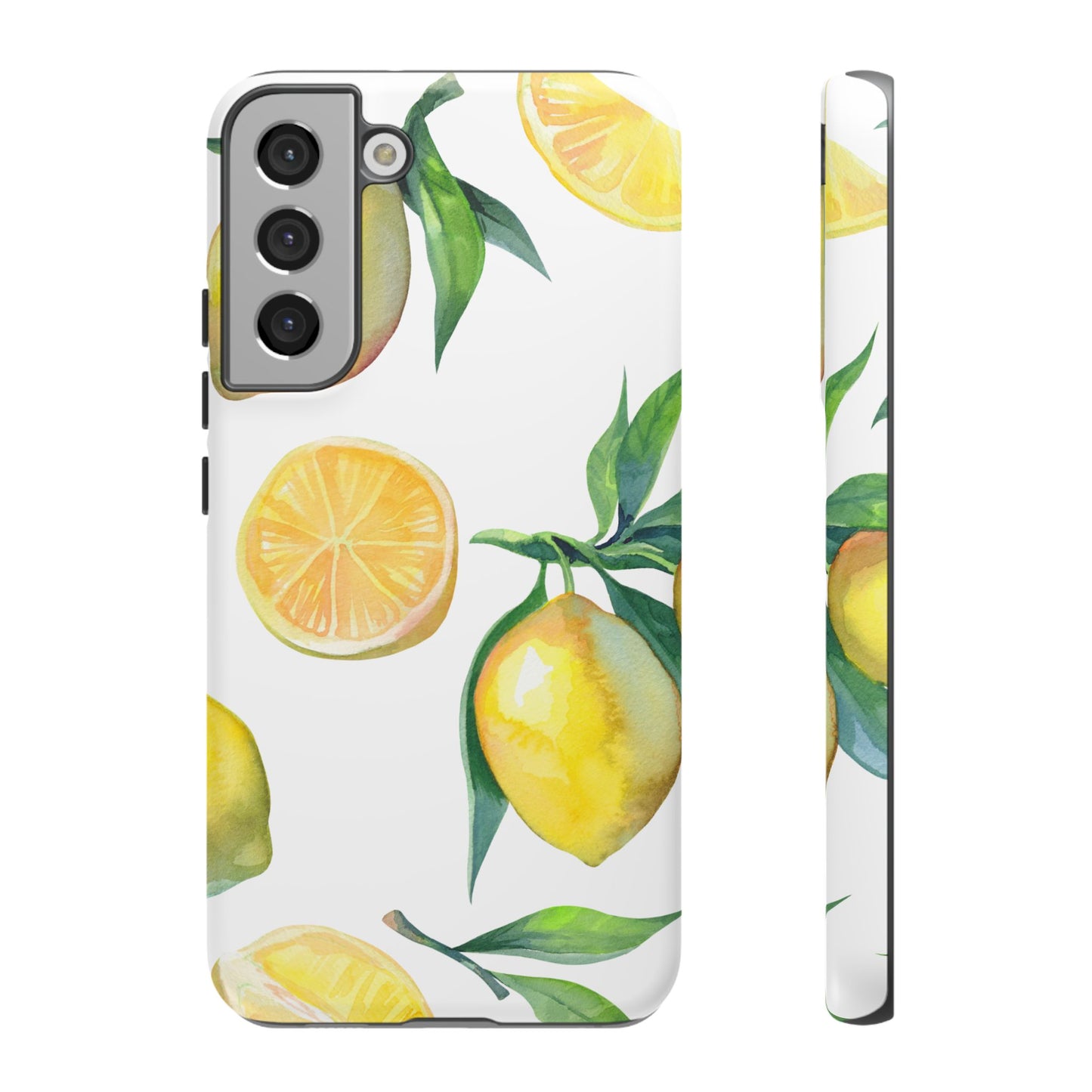 Lemon Grove Watercolor Tough Samsung Galaxy  Case – Fresh Citrus Design, Dual-Layer Protection