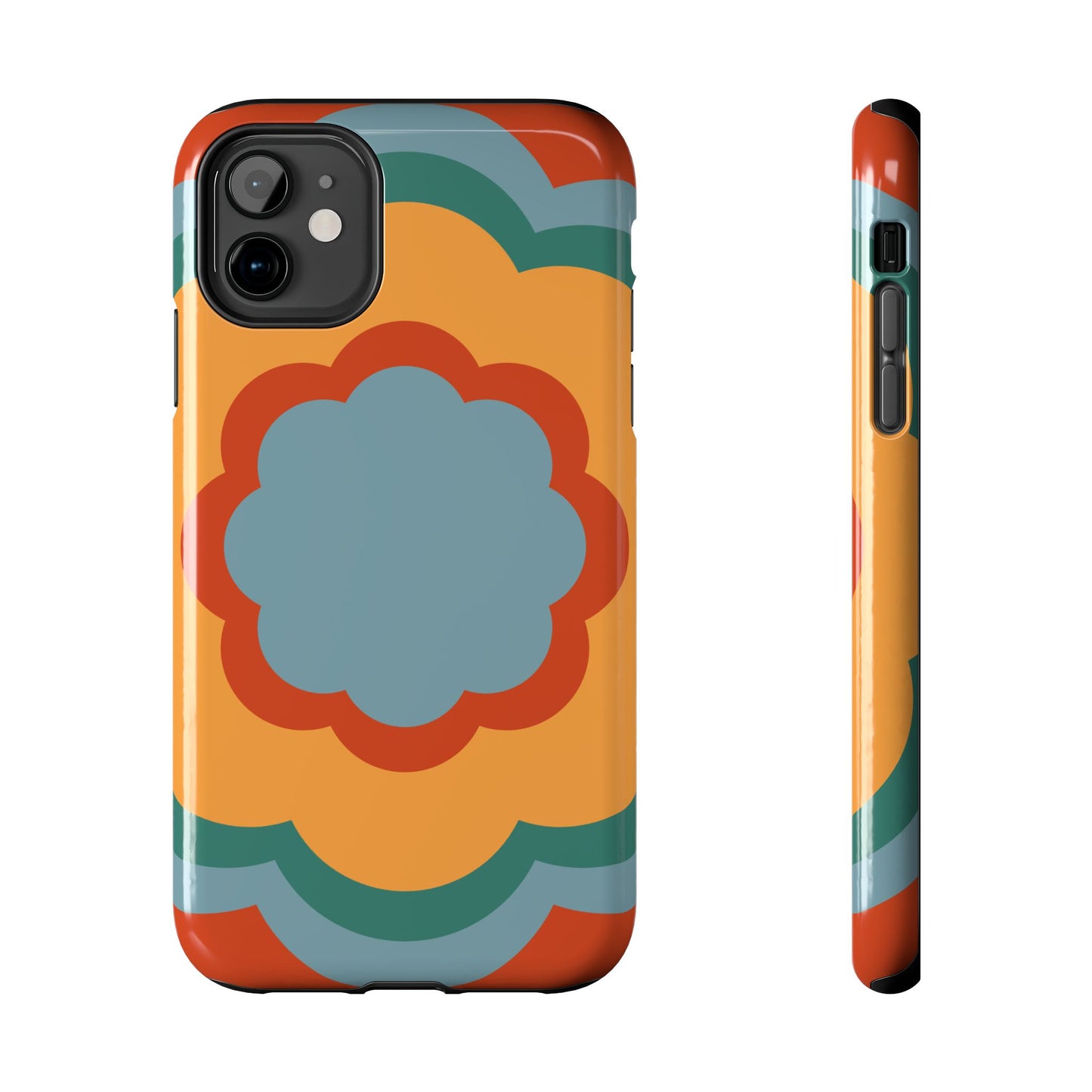 Retro Flower Power iPhone Case – Bold 70s-Inspired Design with Dual-Layer Protection