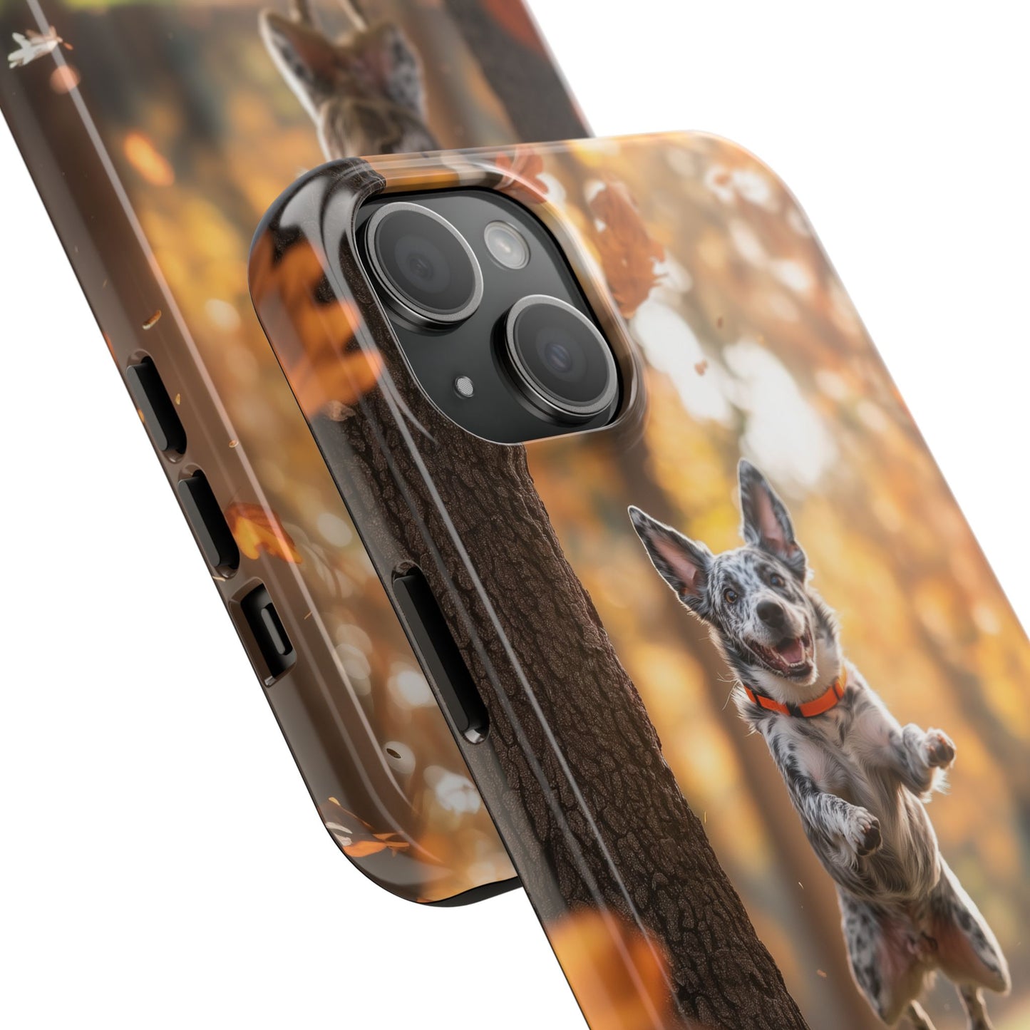 Energetic Blue Heeler Forest Pup Phone Case – Durable Outdoor-Inspired Design