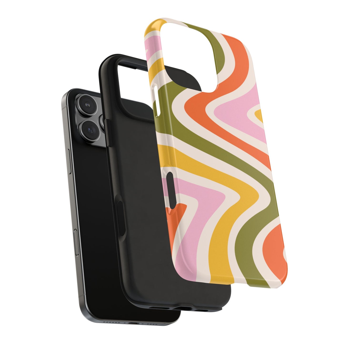 Retro Groove iPhone Case – 70s-Inspired Design with Dual-Layer Protection