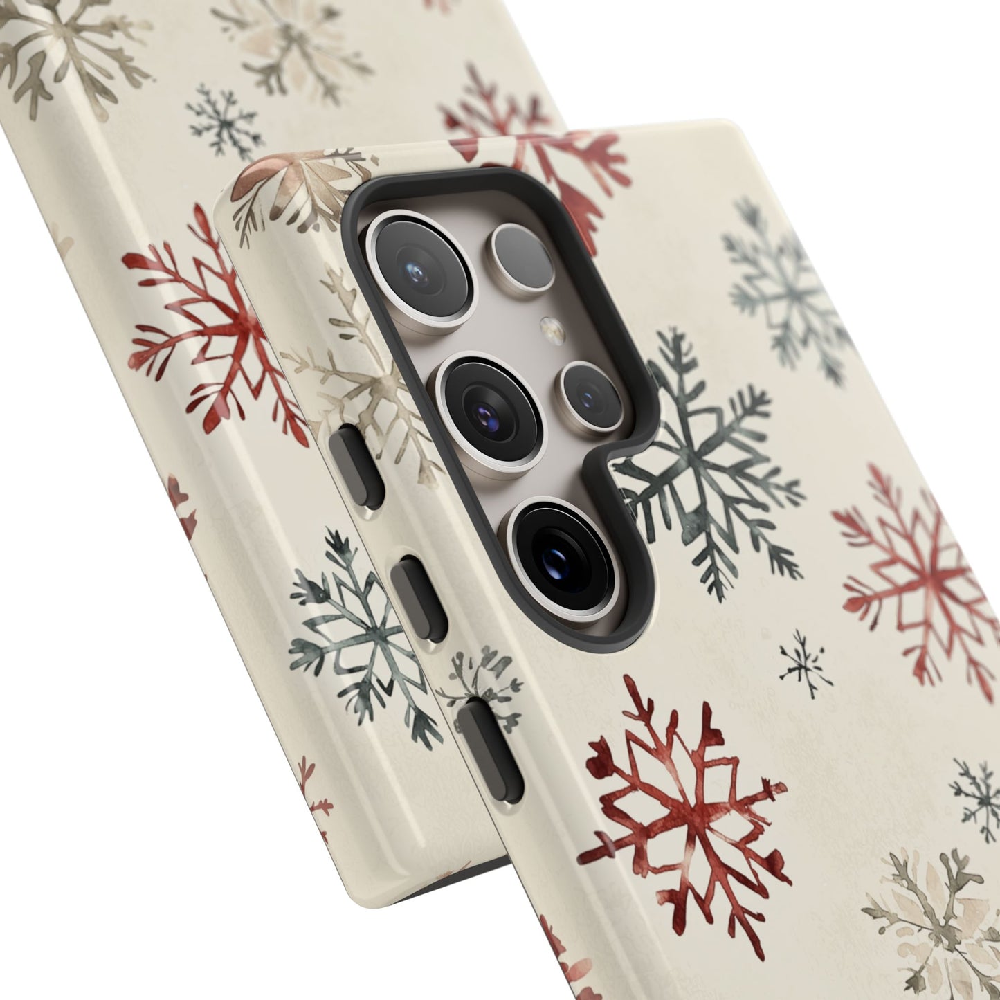 Vintage Red and Gray Snowflake Pattern – Samsung Galaxy Series Case