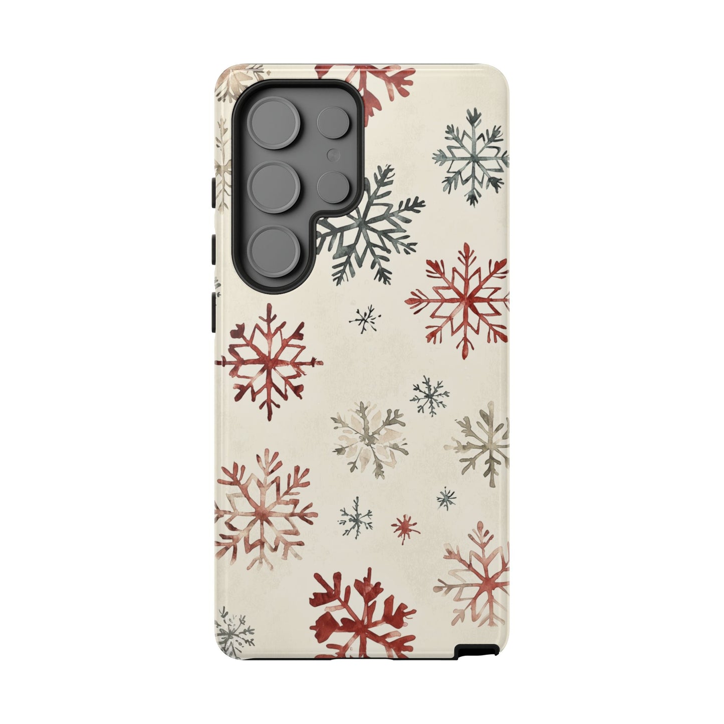 Vintage Red and Gray Snowflake Pattern – Samsung Galaxy Series Case