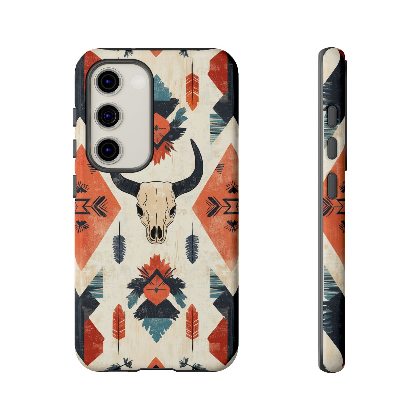 Southwestern Boho Skull Tough Samsung Galaxy Case – Durable Matte Finish, Dual-Layer Protection