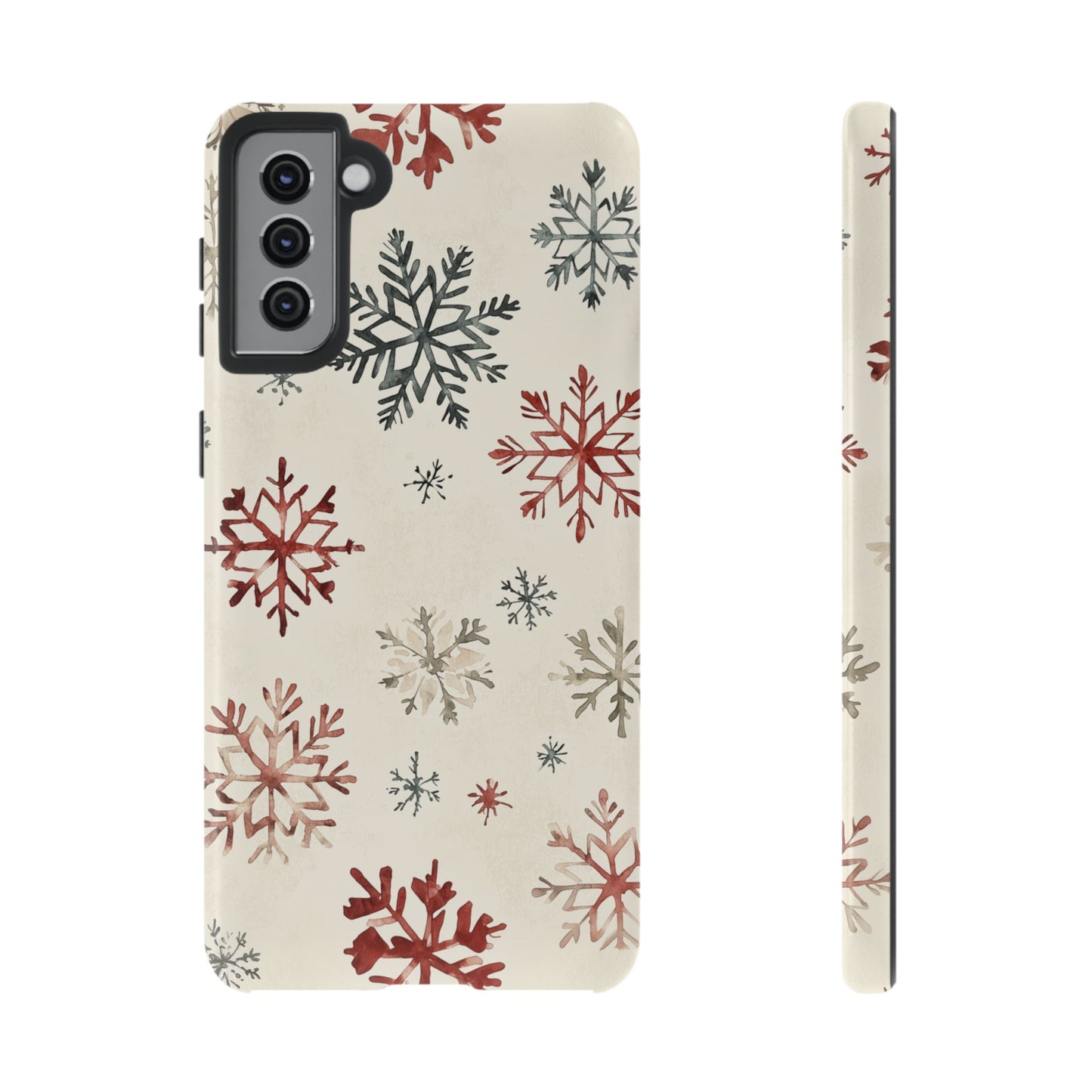 Vintage Red and Gray Snowflake Pattern – Samsung Galaxy Series Case