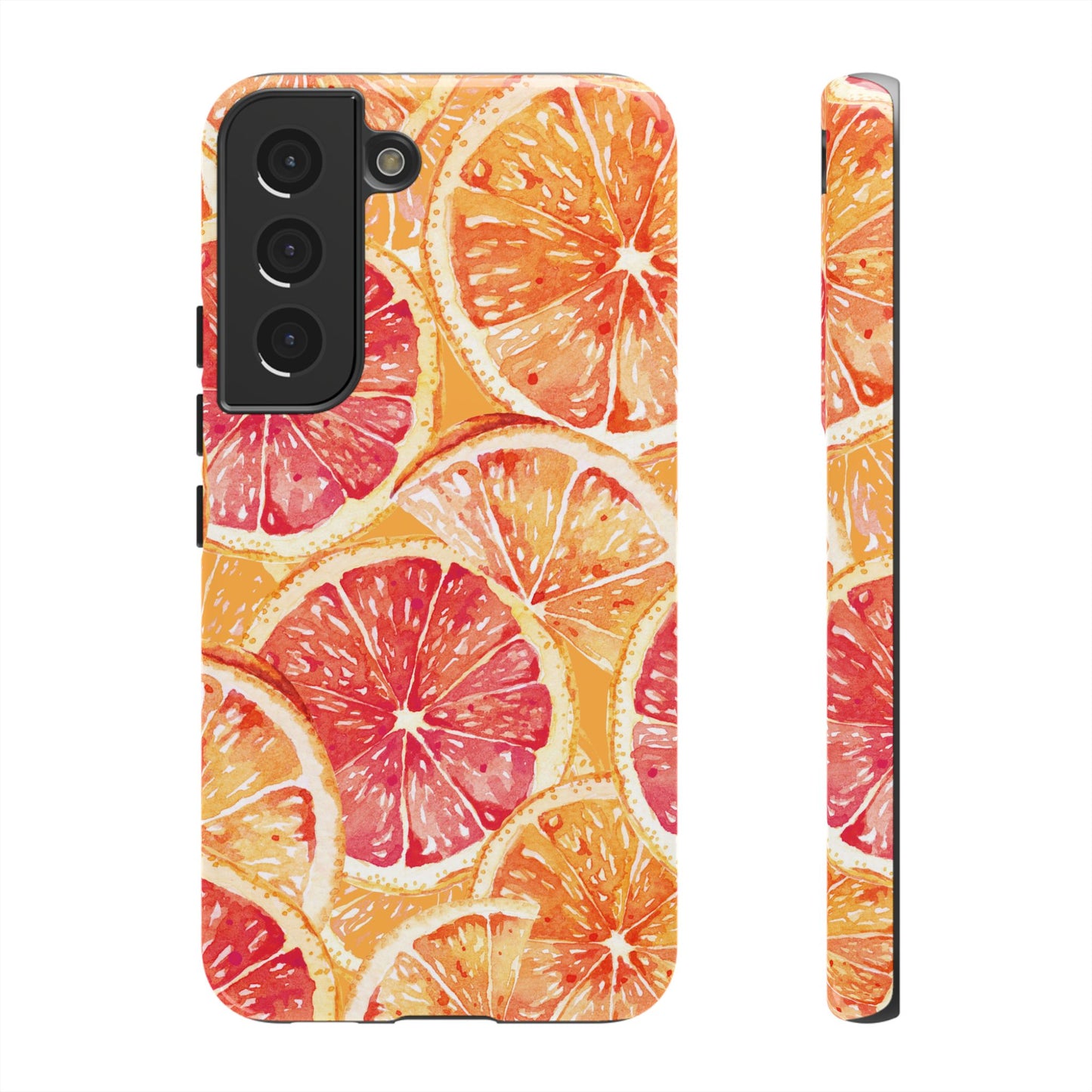 Watercolor Citrus Splash Tough Samsung Galaxy Case – Vibrant Fruit Print, Shock-Resistant Design