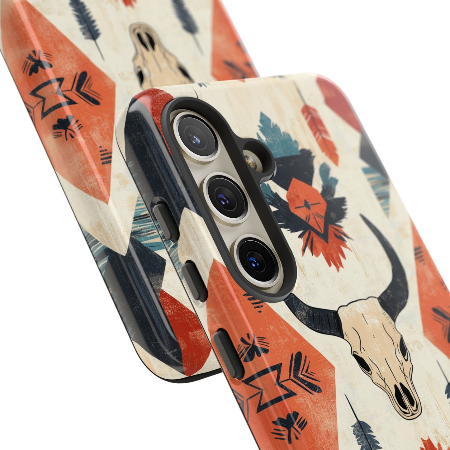 Southwestern Boho Skull Tough Samsung Galaxy Case – Durable Matte Finish, Dual-Layer Protection