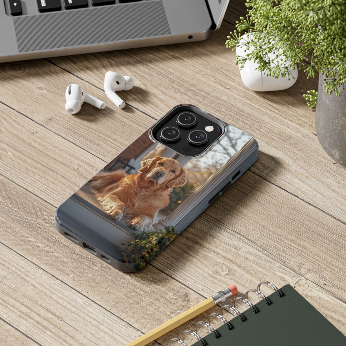 Golden Retriever on Porch - iPhone Series Case