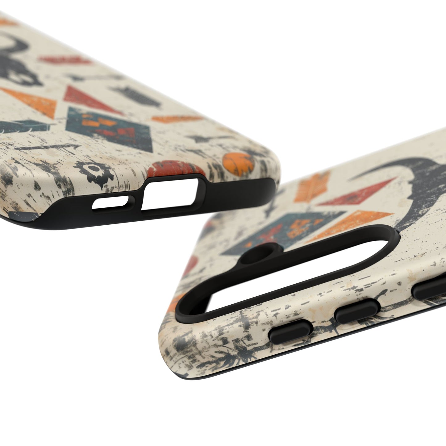 Tribal Bull Skull & Arrows Tough Samsung Galaxy Case – Rustic Western Design, Dual-Layer Protection