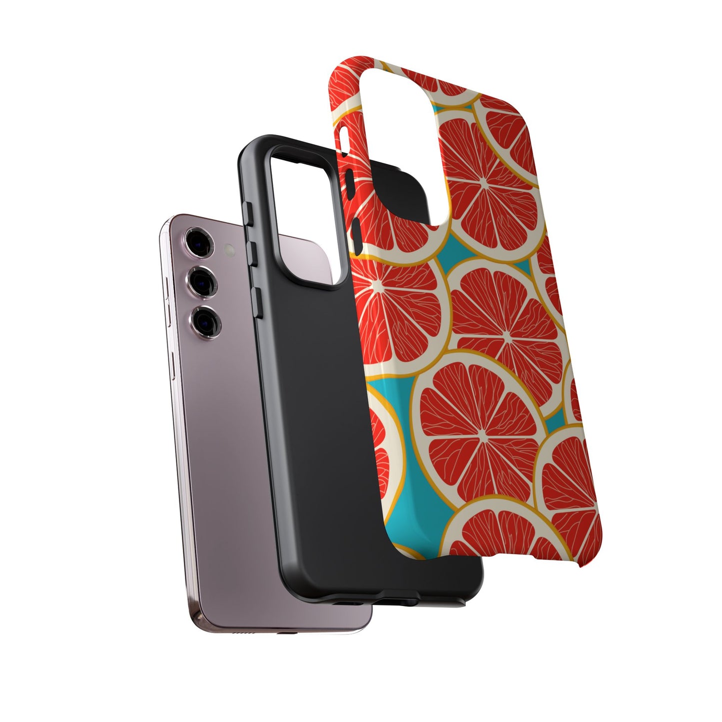 Ruby Grapefruit Pop Tough Samsung Galaxy Case – Vibrant Citrus Design, Shock-Resistant Protection