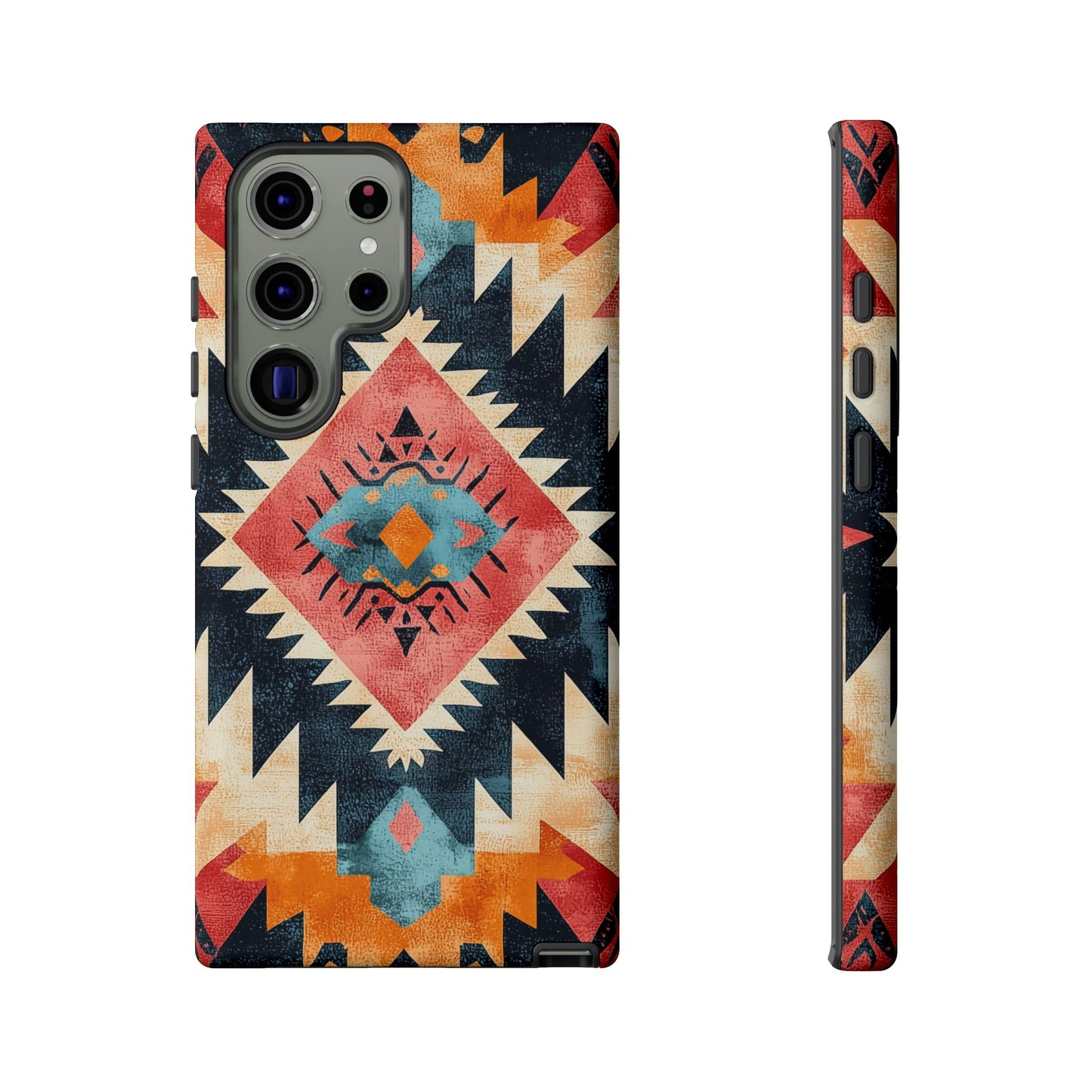 Bold Aztec Pattern Tough Samsung Galaxy Case – Vibrant Geometric Design, Dual-Layer Protection