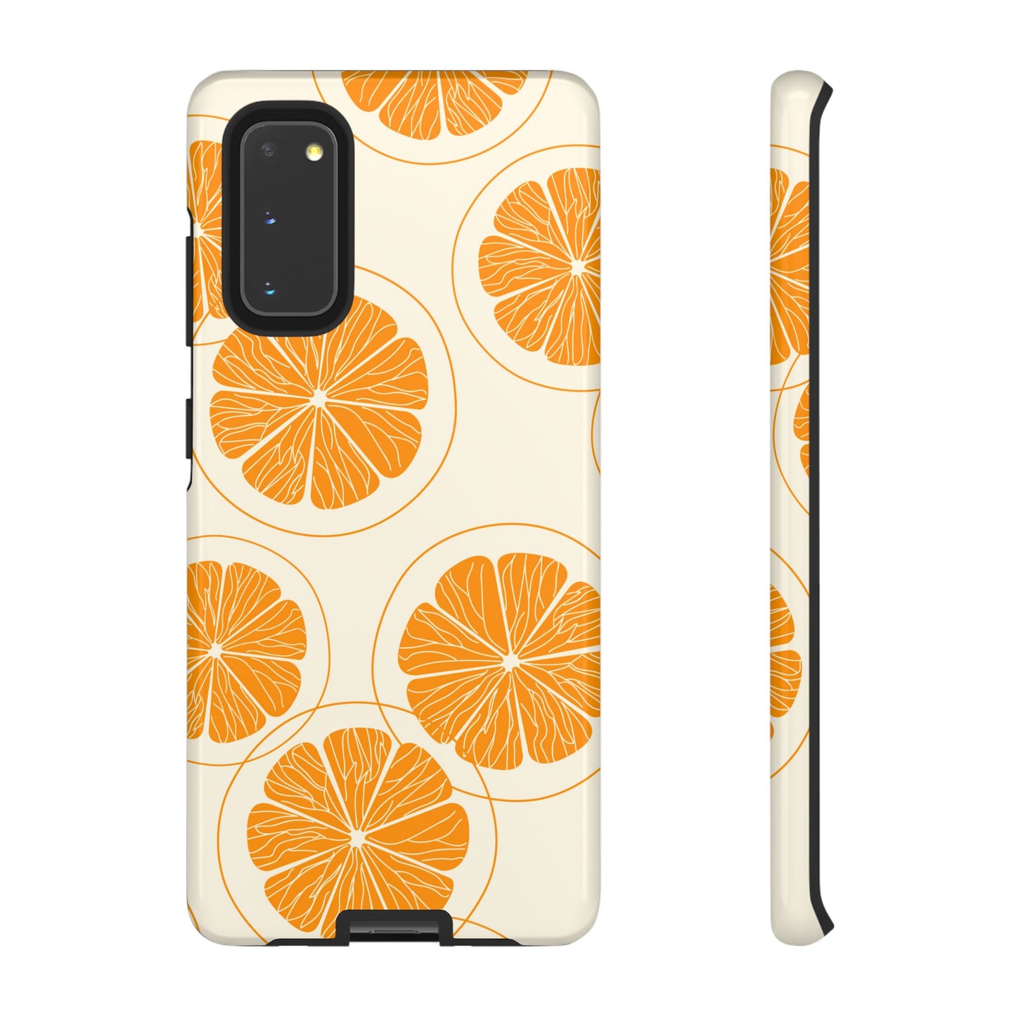 Citrus Burst Pattern Tough Samsung Galaxy  Case – Bold Orange Design, Shockproof Protection