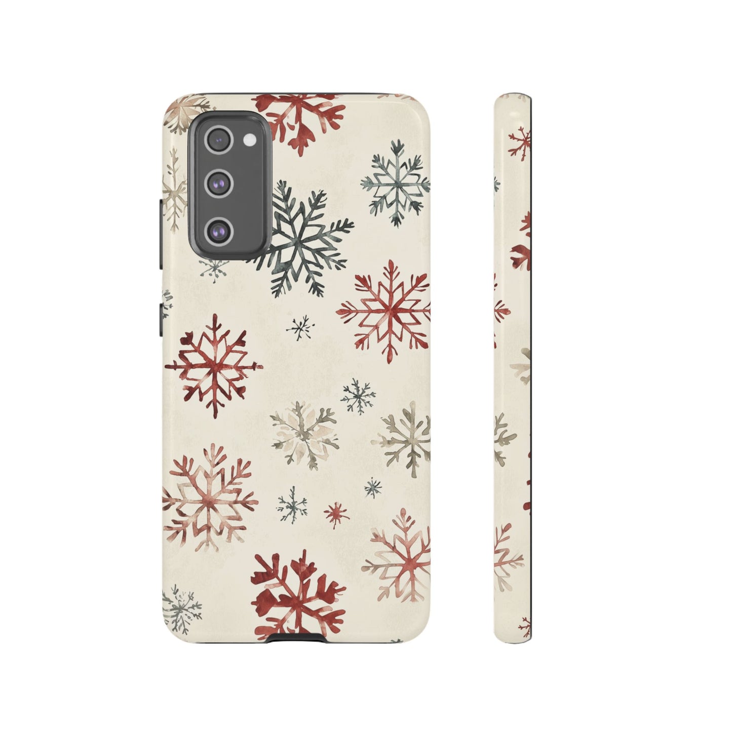 Vintage Red and Gray Snowflake Pattern – Samsung Galaxy Series Case