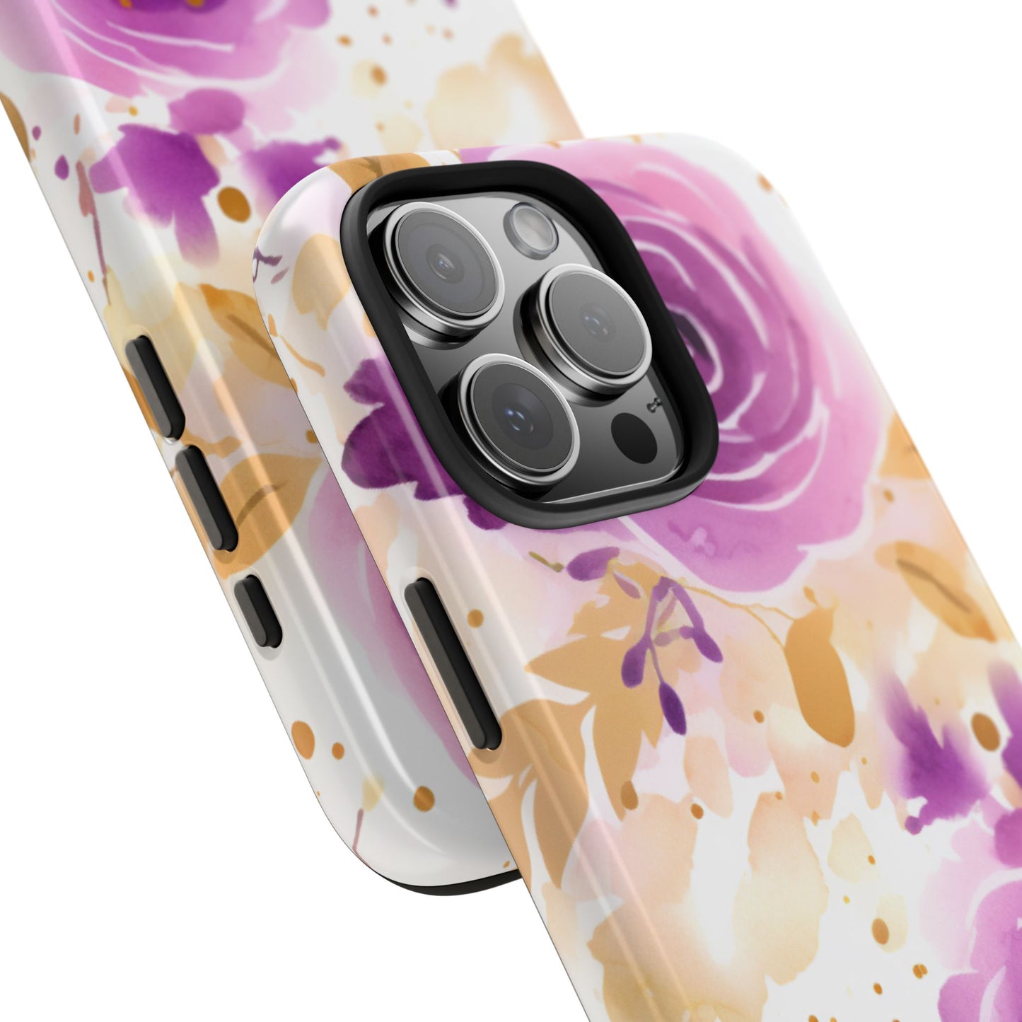 Soft Purple & Gold Floral Splash - iPhone Series Case