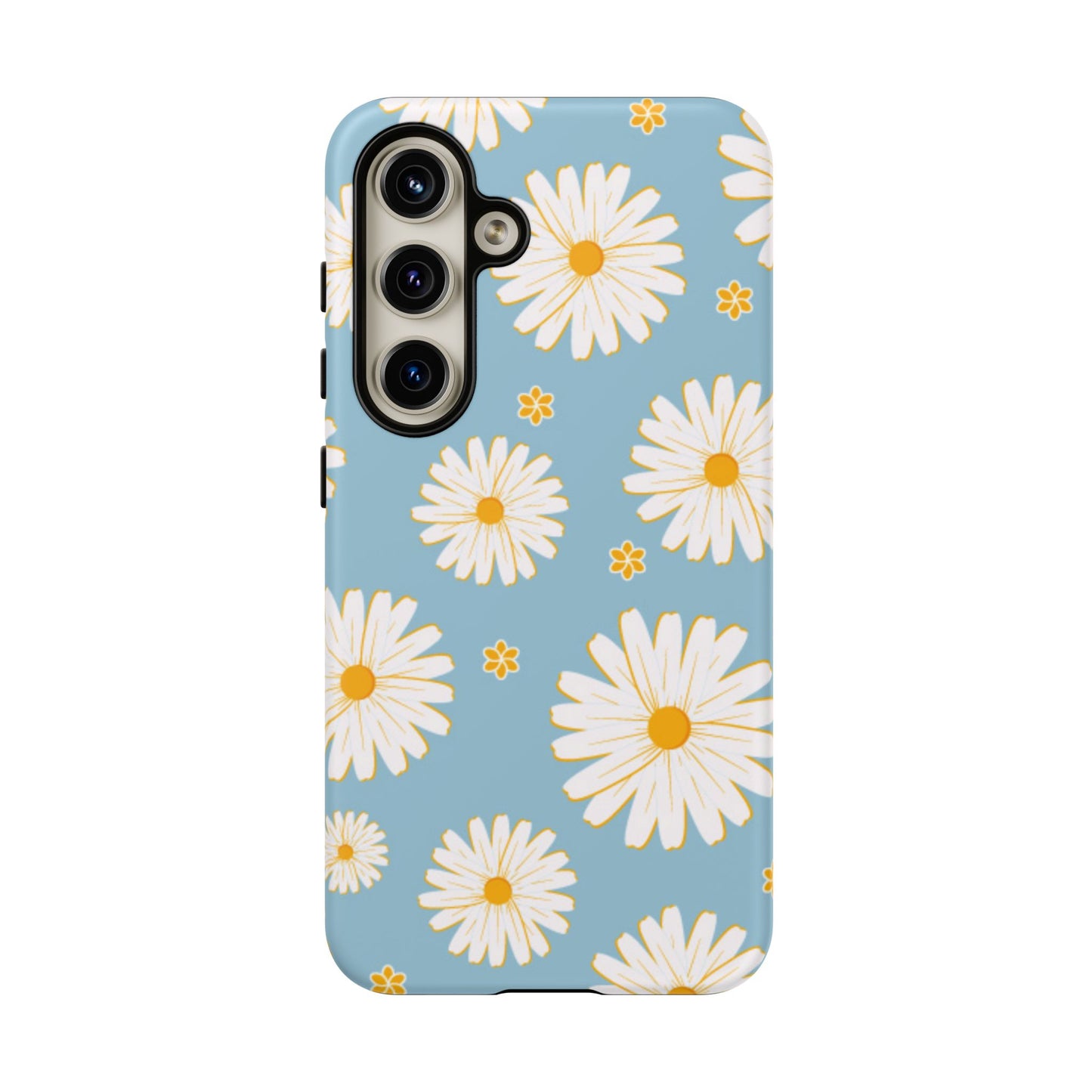 Bright Daisy Samsung Galaxy Case – Light Blue Background, Shockproof and Slim Design