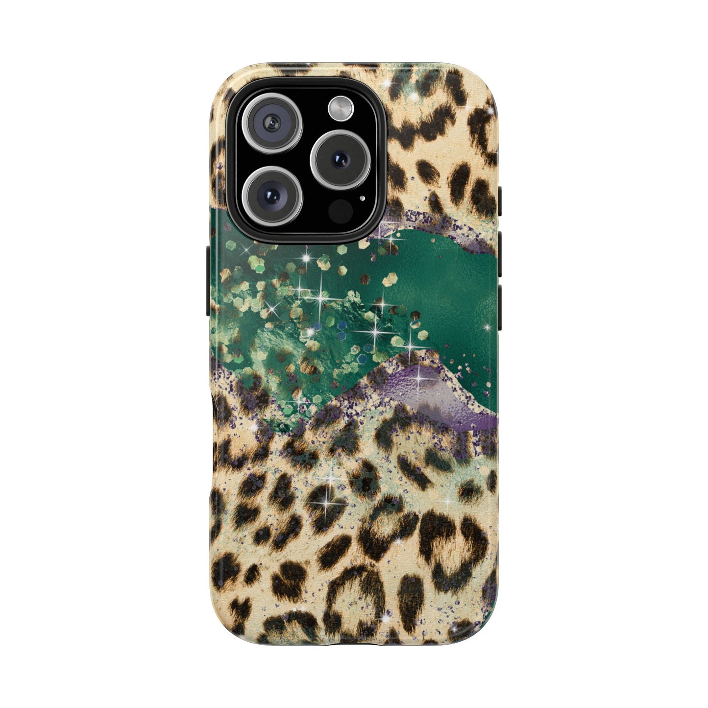 Emerald Glitter Leopard Print - iPhone Series Case