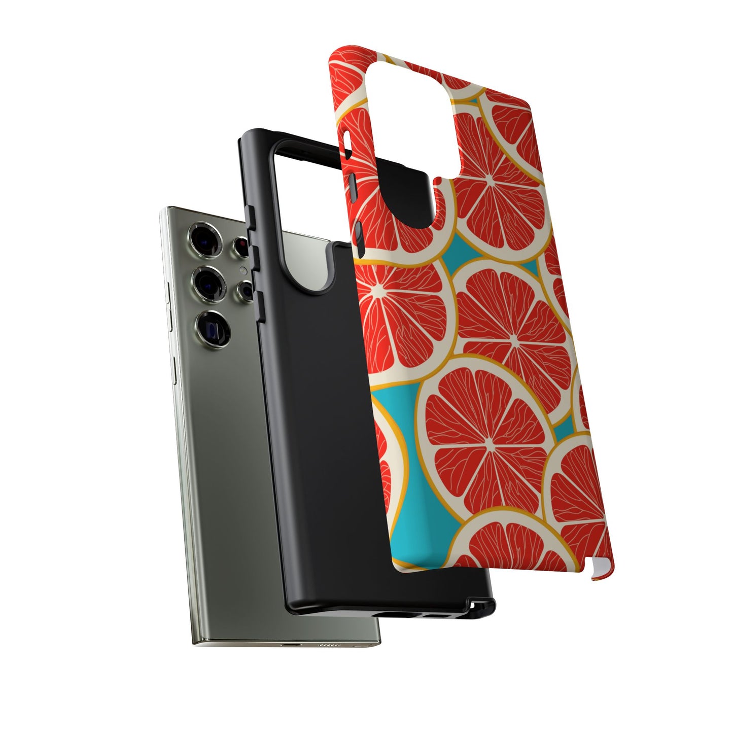 Ruby Grapefruit Pop Tough Samsung Galaxy Case – Vibrant Citrus Design, Shock-Resistant Protection
