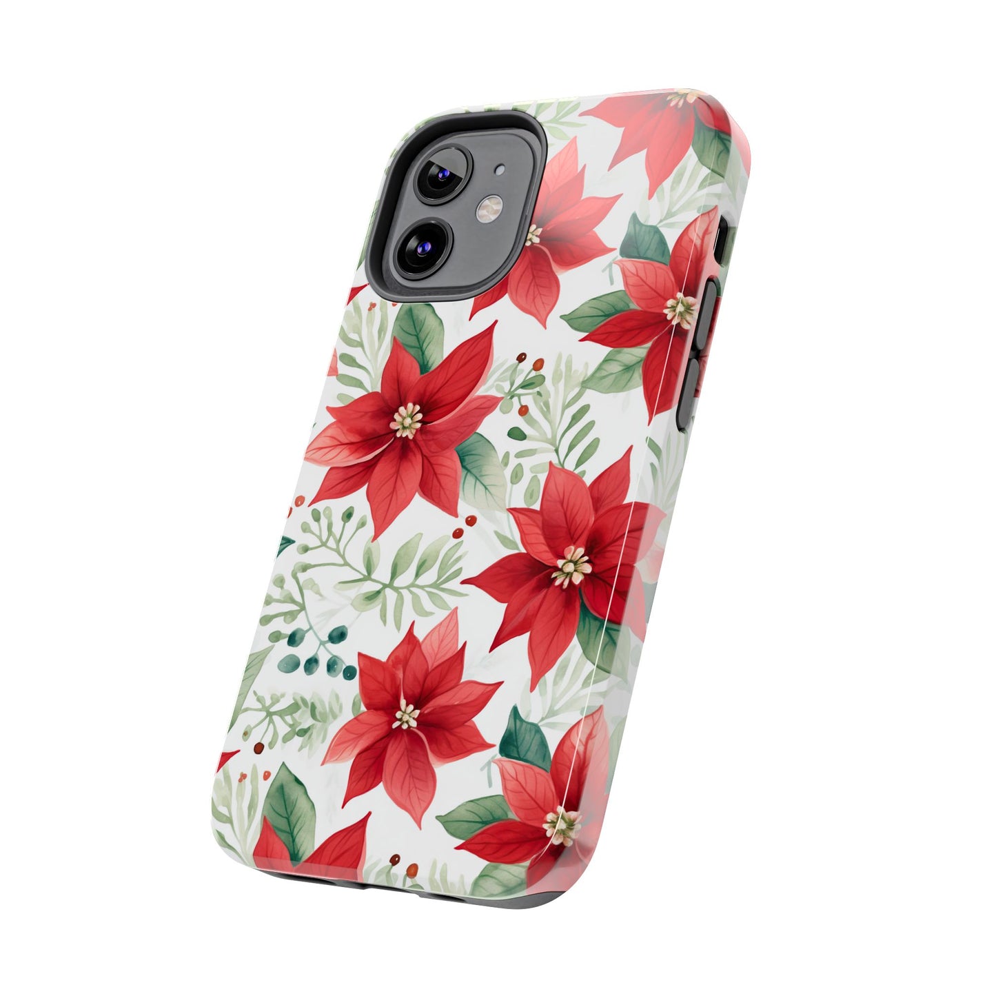 Festive Poinsettia Holiday Pattern – iPhone Series Case