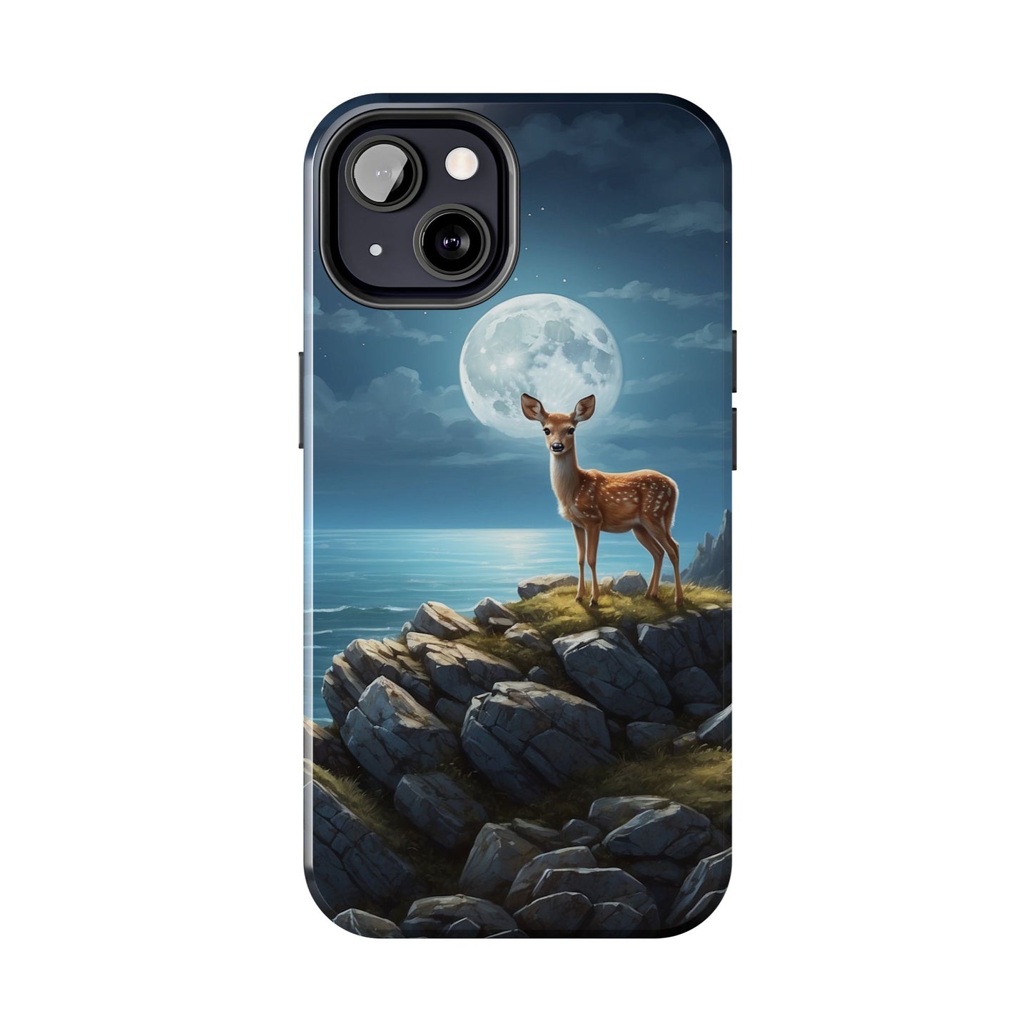 Enchanted Fawn Under the Moonlit Sky iPhone Case
