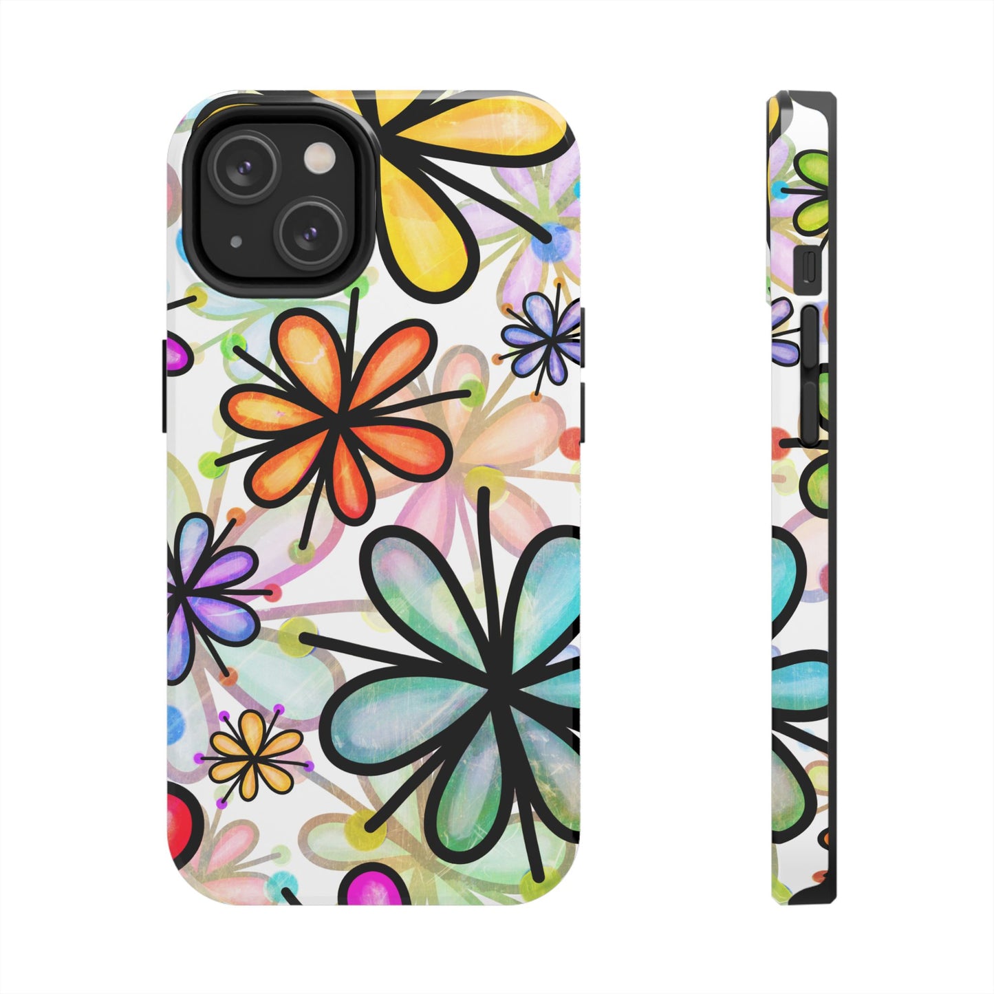 Retro Floral Pop iPhone Case – Ultra-Slim Design, High-Gloss Finish