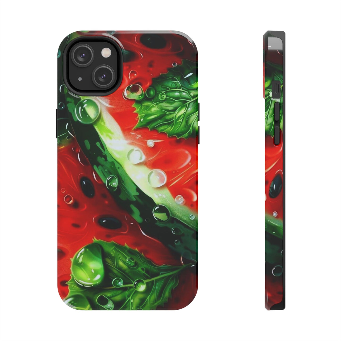 Juicy Watermelon & Mint iPhone Case – Tough Dual - Layer, Vibrant Summer Design - BOGO Cases