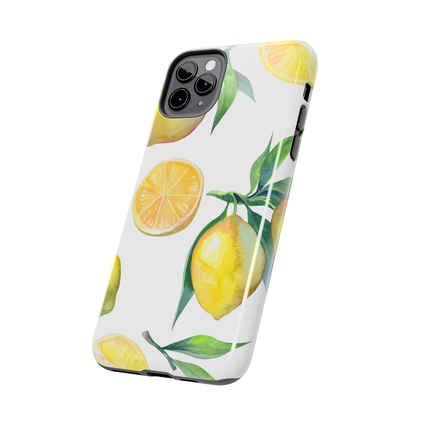Lemon Grove Watercolor Tough iPhone Case – Fresh Citrus Design, Dual - Layer Protection - BOGO Cases