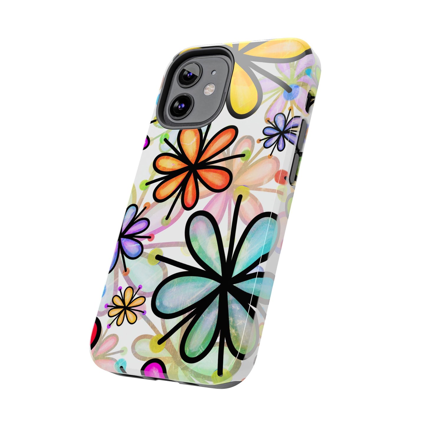Retro Floral Pop iPhone Case – Ultra-Slim Design, High-Gloss Finish