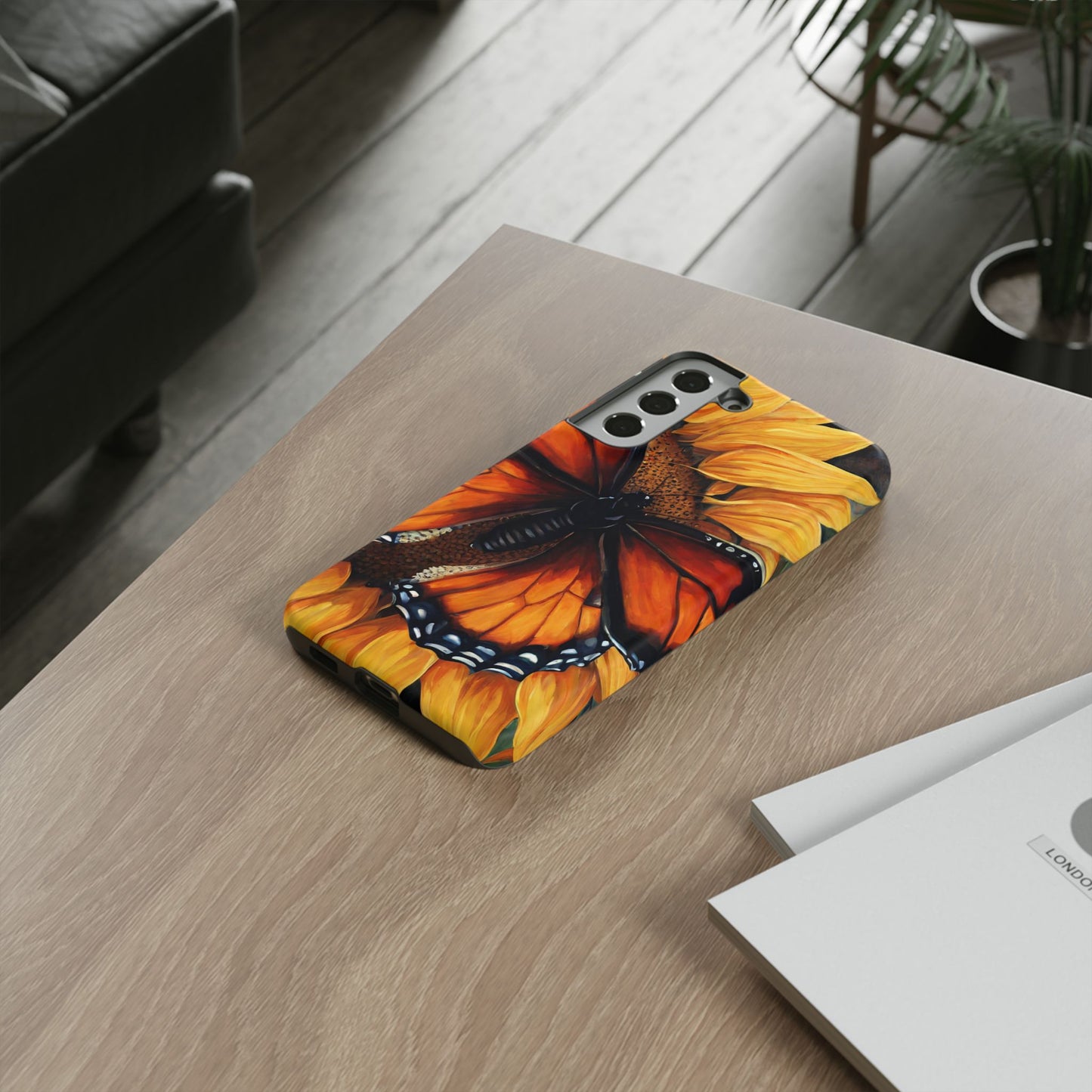 Monarch Butterfly & Sunflower Art – Samsung Galaxy Case
