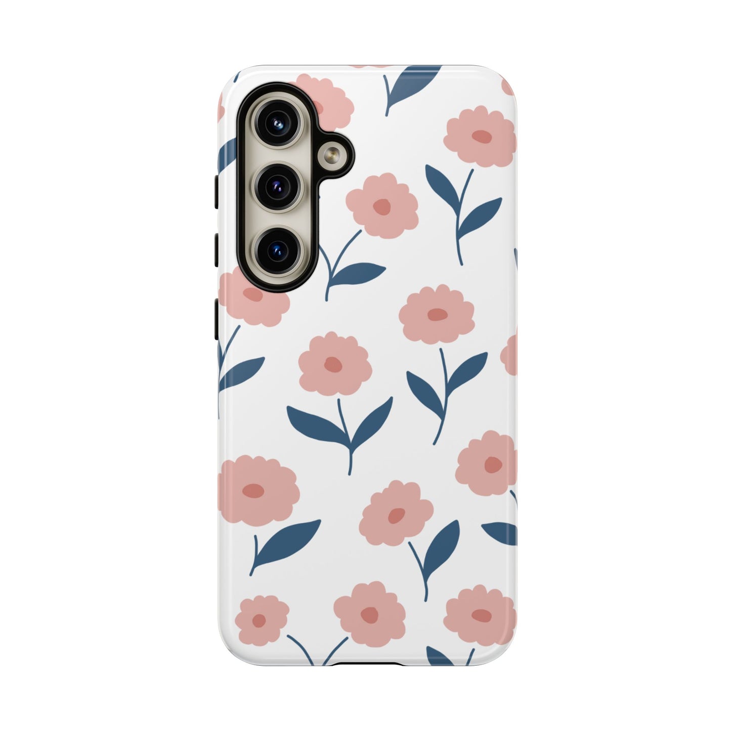 Playful Pink Floral Tough Samsung Galaxy Case – Soft Pastel Design, Slim & Shockproof
