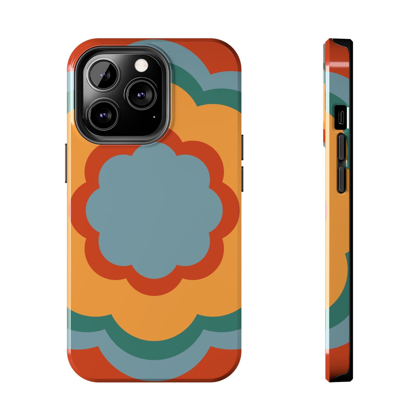 Retro Flower Power iPhone Case – Bold 70s-Inspired Design with Dual-Layer Protection