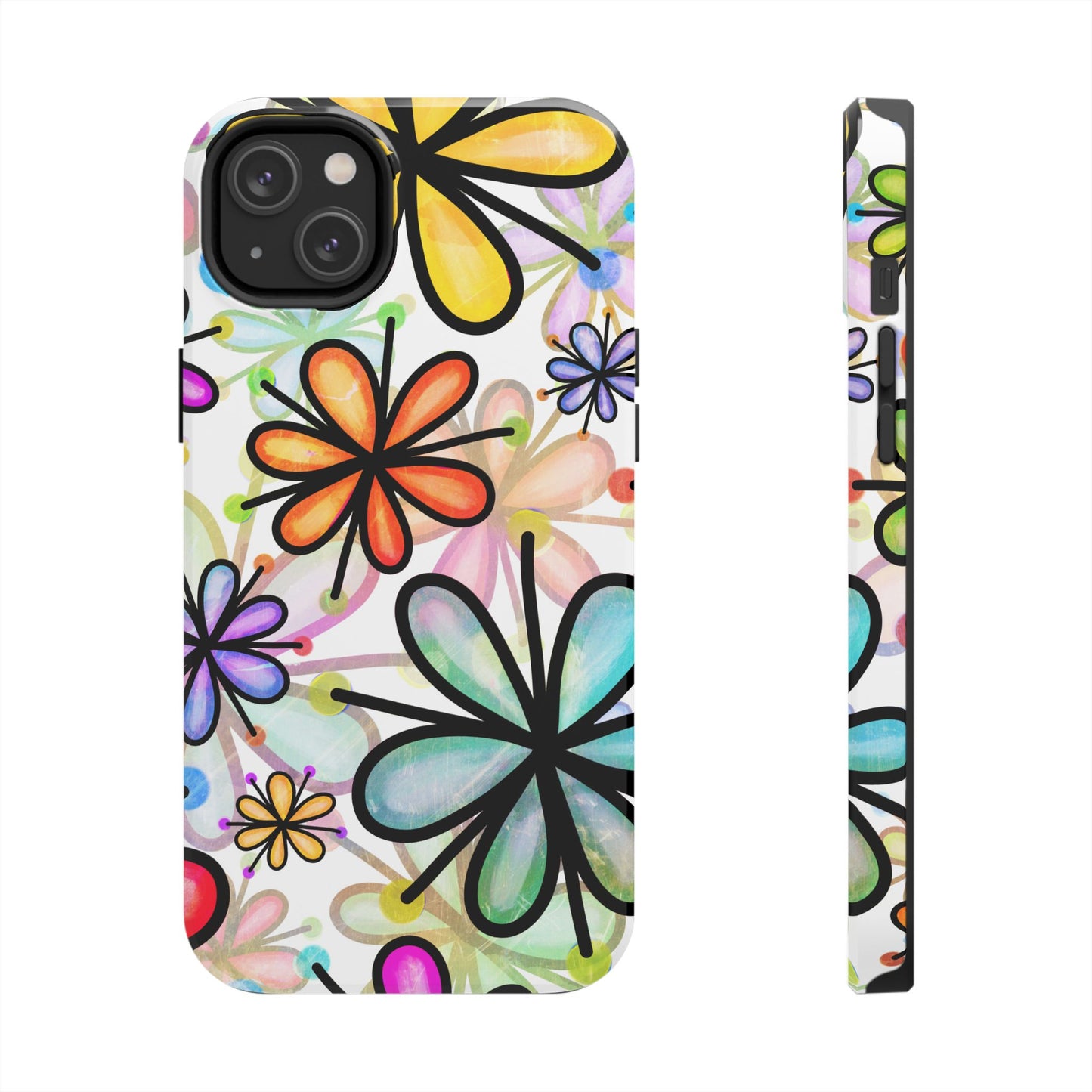 Retro Floral Pop iPhone Case – Ultra-Slim Design, High-Gloss Finish