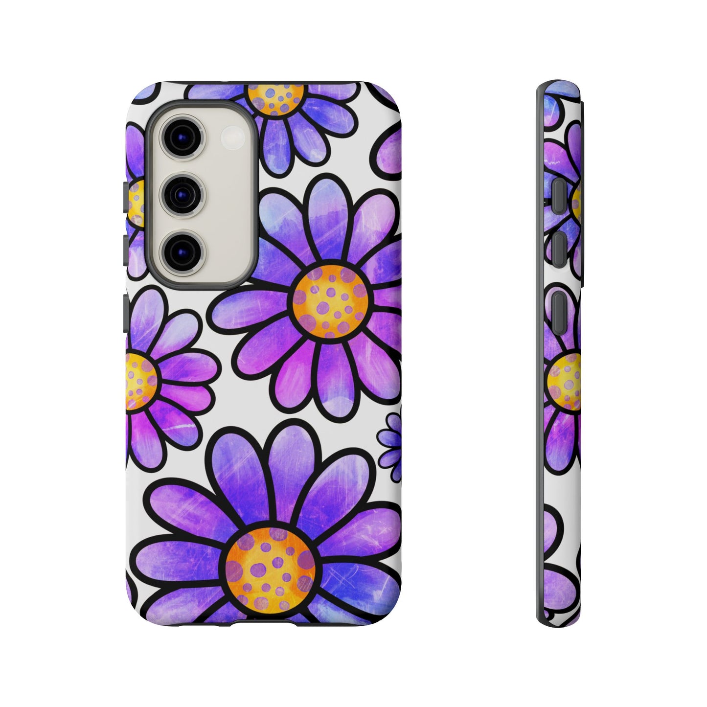 Purple Daisy Delight Samsung Galaxy Case – Slim Profile, Glossy Finish