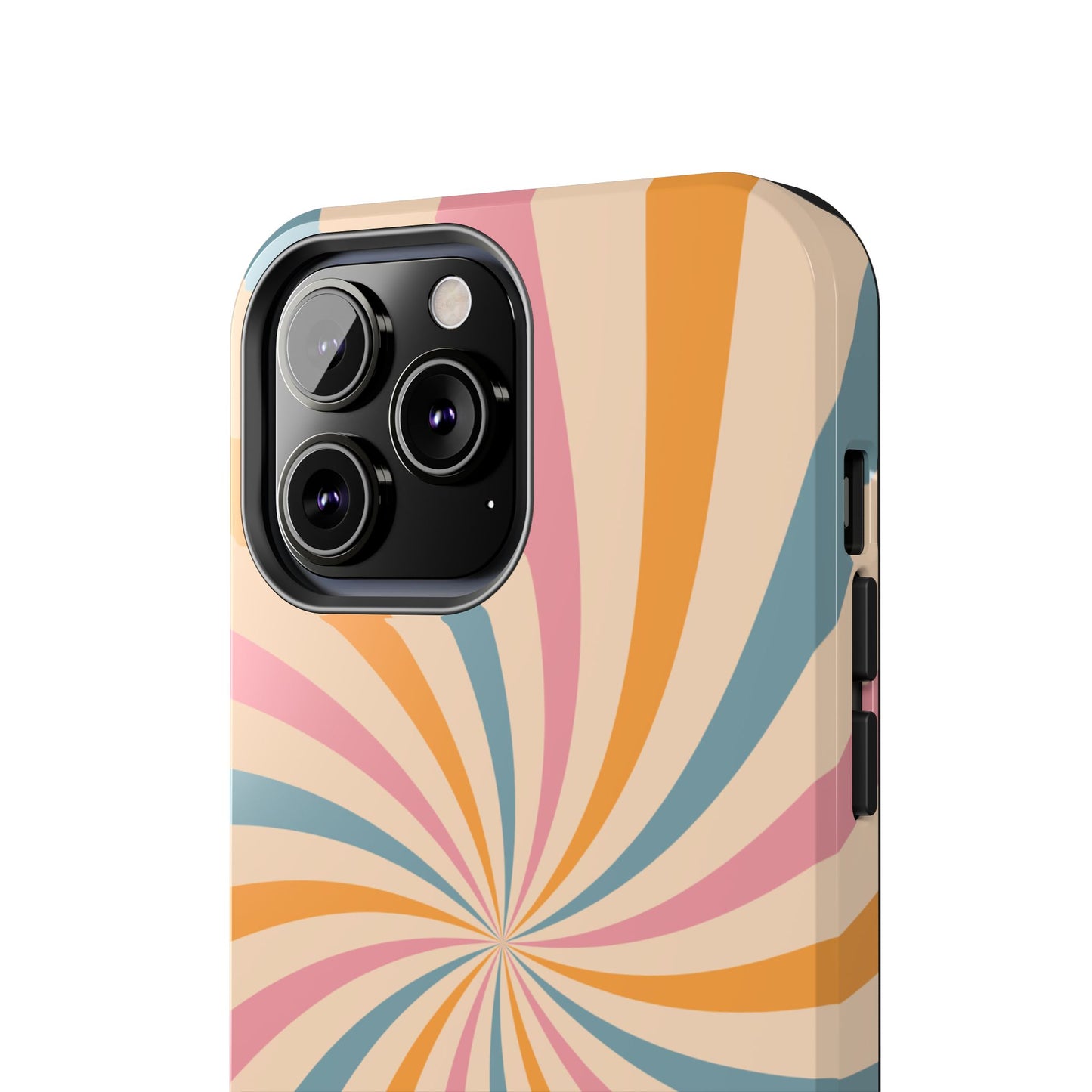 Retro Swirl Pattern iPhone Case – Bold 70s Vibe in Pink, Orange, and Teal