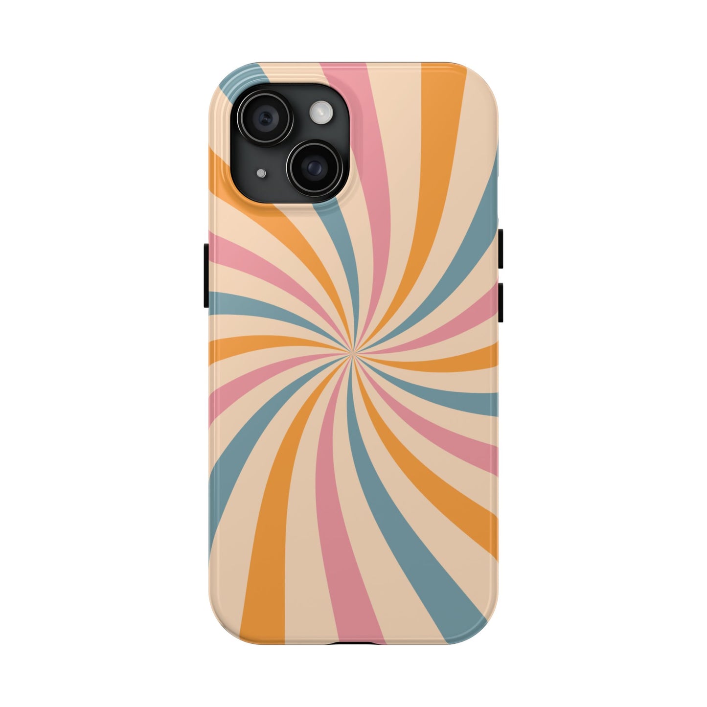 Retro Swirl Pattern iPhone Case – Bold 70s Vibe in Pink, Orange, and Teal