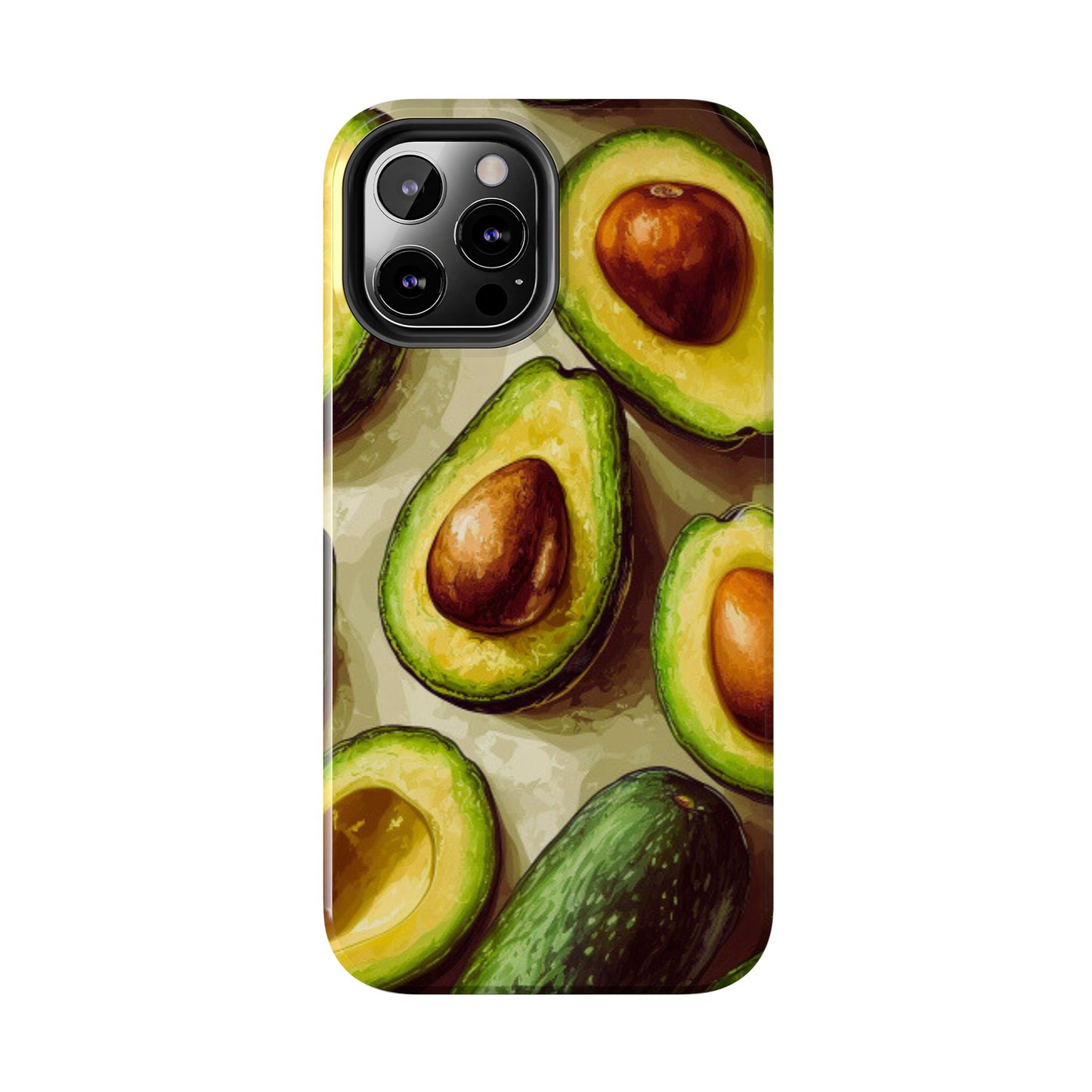 Realistic Avocado iPhone Case – Detailed Green Fruit Design, Shockproof Protection - BOGO Cases