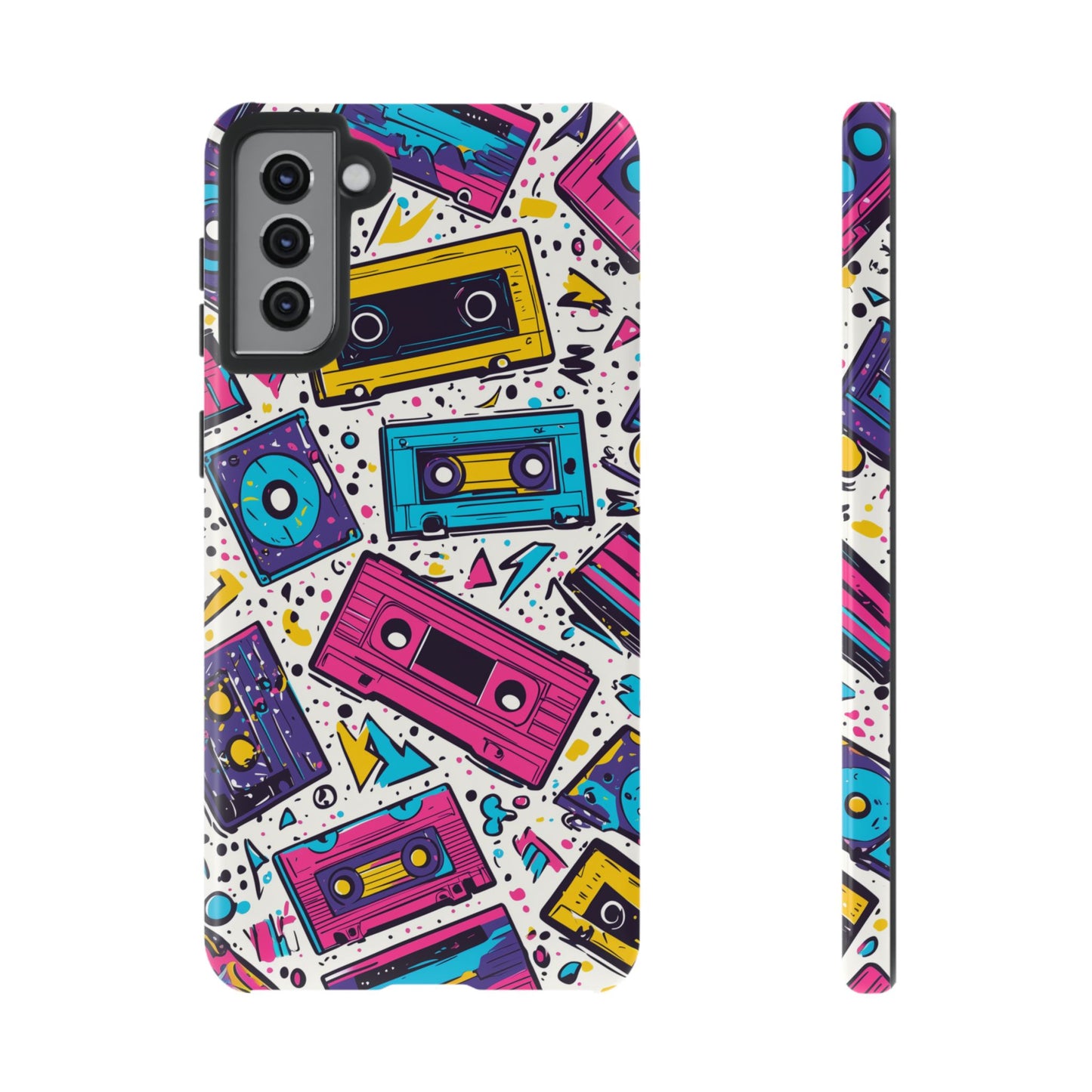 Retro Cassette Vibes Tough Samsung Galaxy  Case – Bold 80s Tape Design, Shockproof Protection