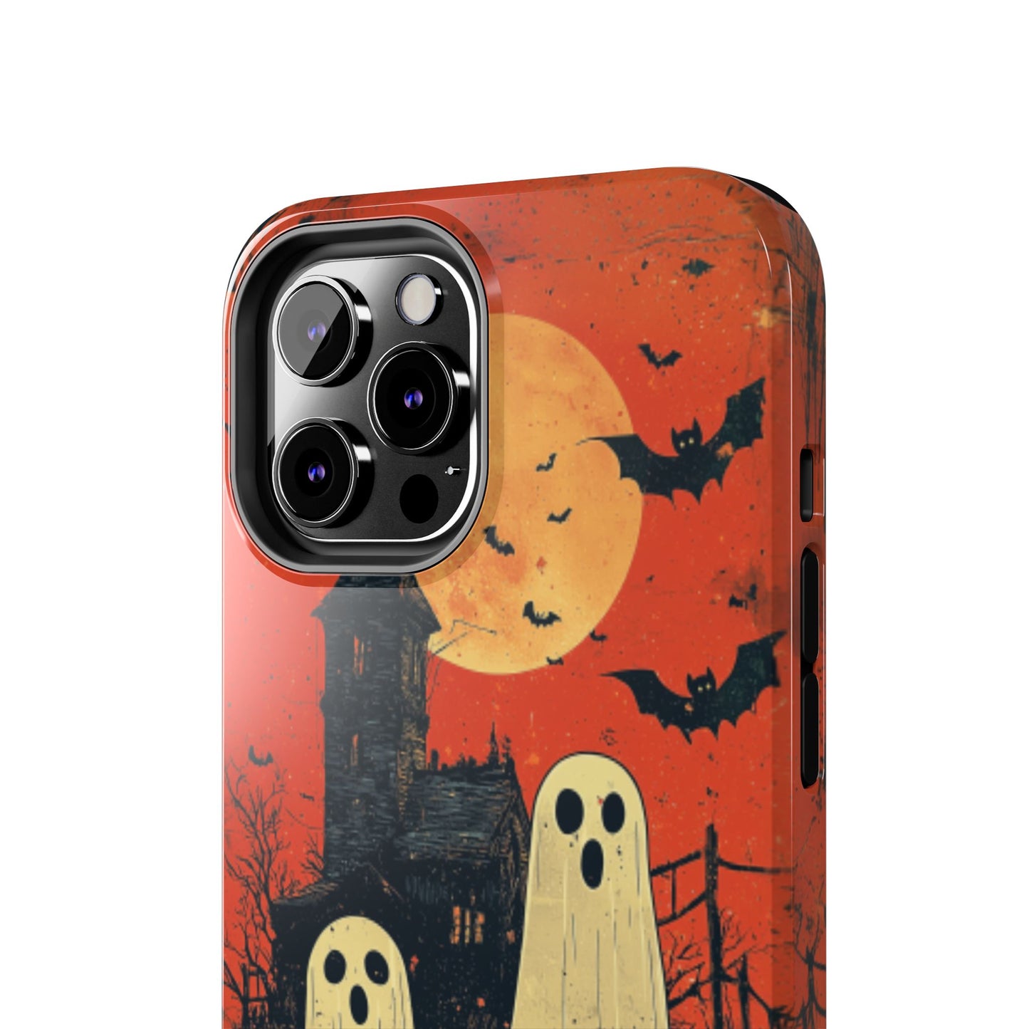 Haunted House & Ghosts iPhone Case – Spooky Halloween Full Moon Design