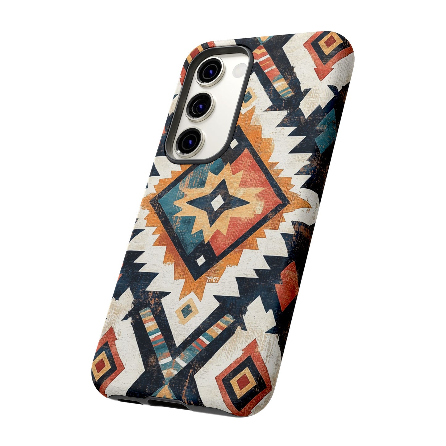 Vintage Southwestern Diamond Tough Samsung Galaxy Case – Rustic Tribal Design, Dual-Layer Protection