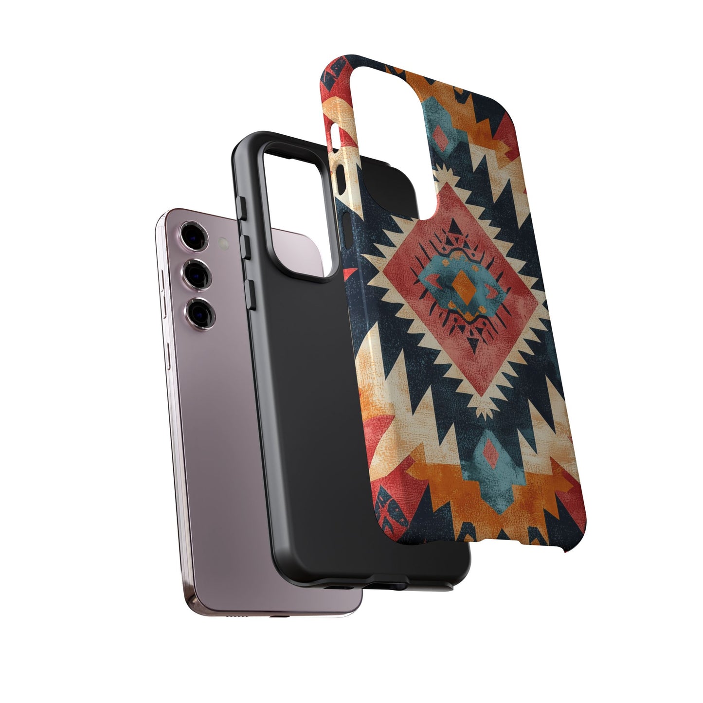 Bold Aztec Pattern Tough Samsung Galaxy Case – Vibrant Geometric Design, Dual-Layer Protection
