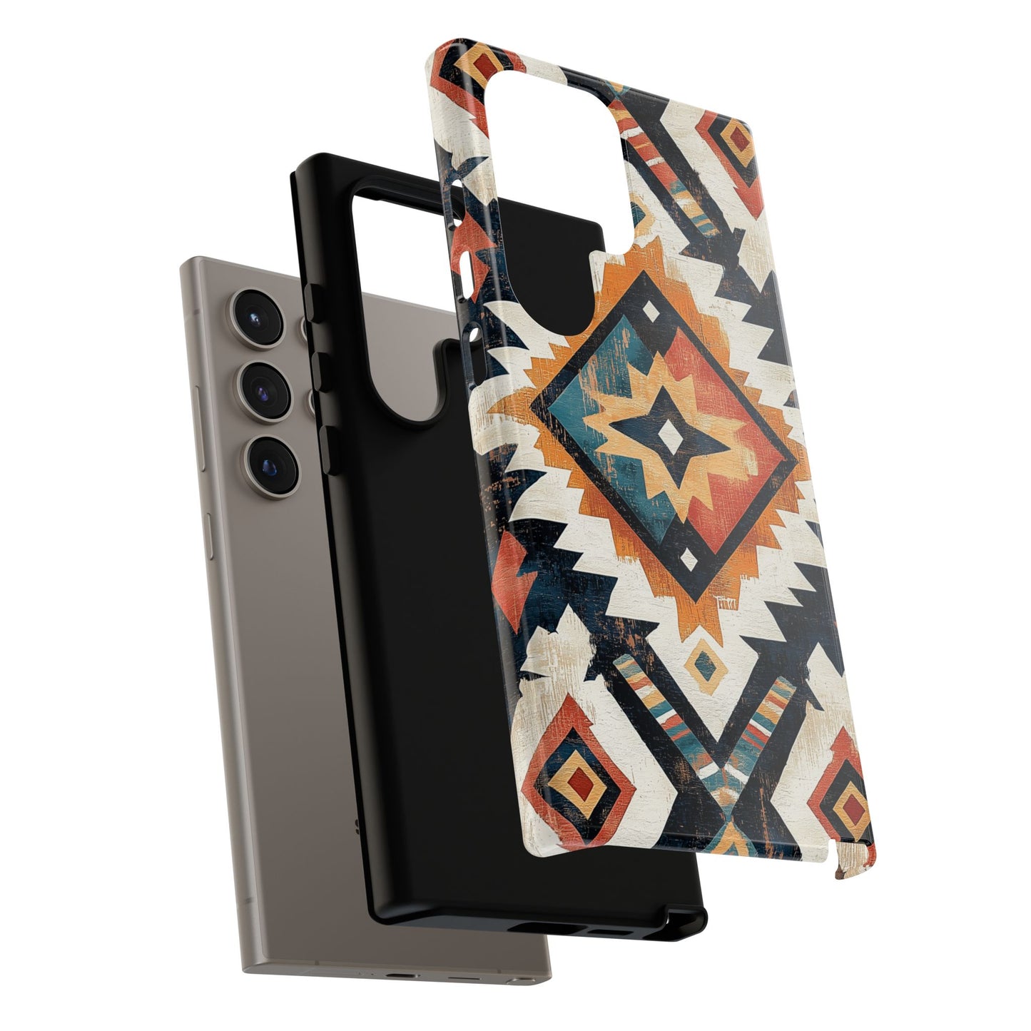 Vintage Southwestern Diamond Tough Samsung Galaxy Case – Rustic Tribal Design, Dual-Layer Protection