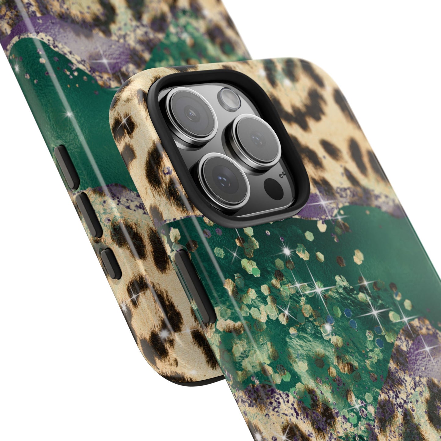 Emerald Glitter Leopard Print - iPhone Series Case
