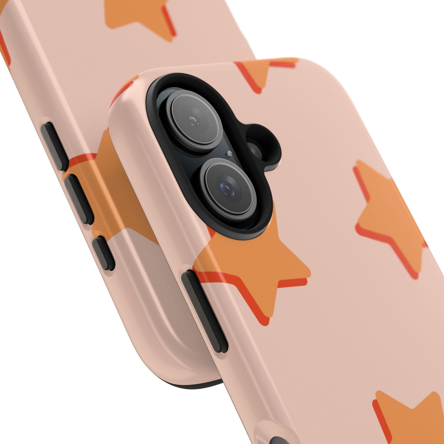 Retro Orange Stars iPhone Case – Shock-Resistant, Smooth Matte Finish, Dual-Layer Design