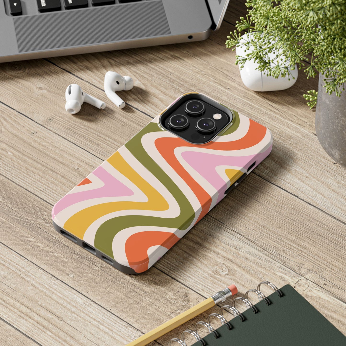 Retro Groove iPhone Case – 70s-Inspired Design with Dual-Layer Protection