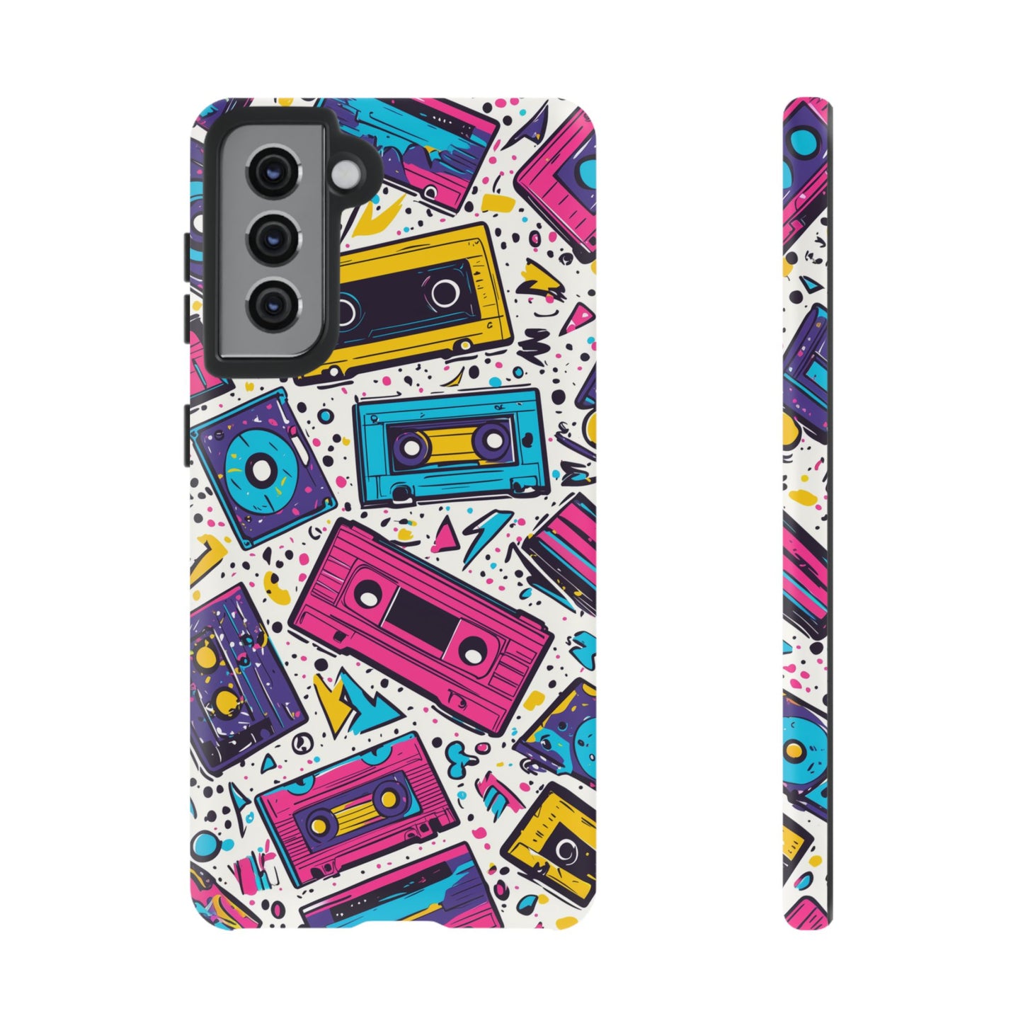 Retro Cassette Vibes Tough Samsung Galaxy  Case – Bold 80s Tape Design, Shockproof Protection
